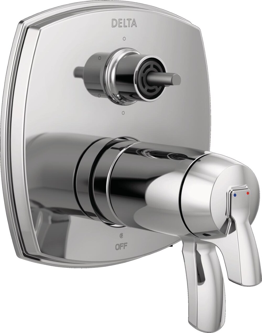 Delta T27T976-PR-LHP Lumicoat Chrome 6.38-Inches Universal Bathtub/Shower Thermostatic trim 0.5-Inches -ID