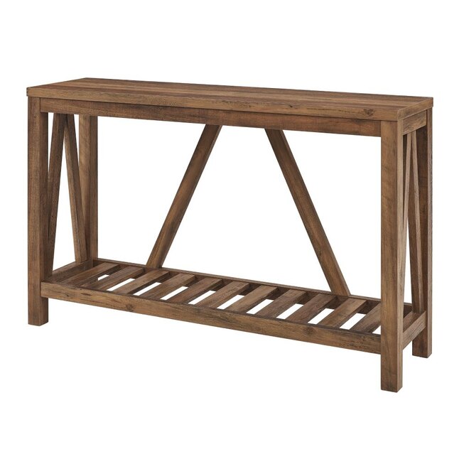 Walker Edison Rustic Oak Console Table, What Size Mirror For 48 Inch Console Table