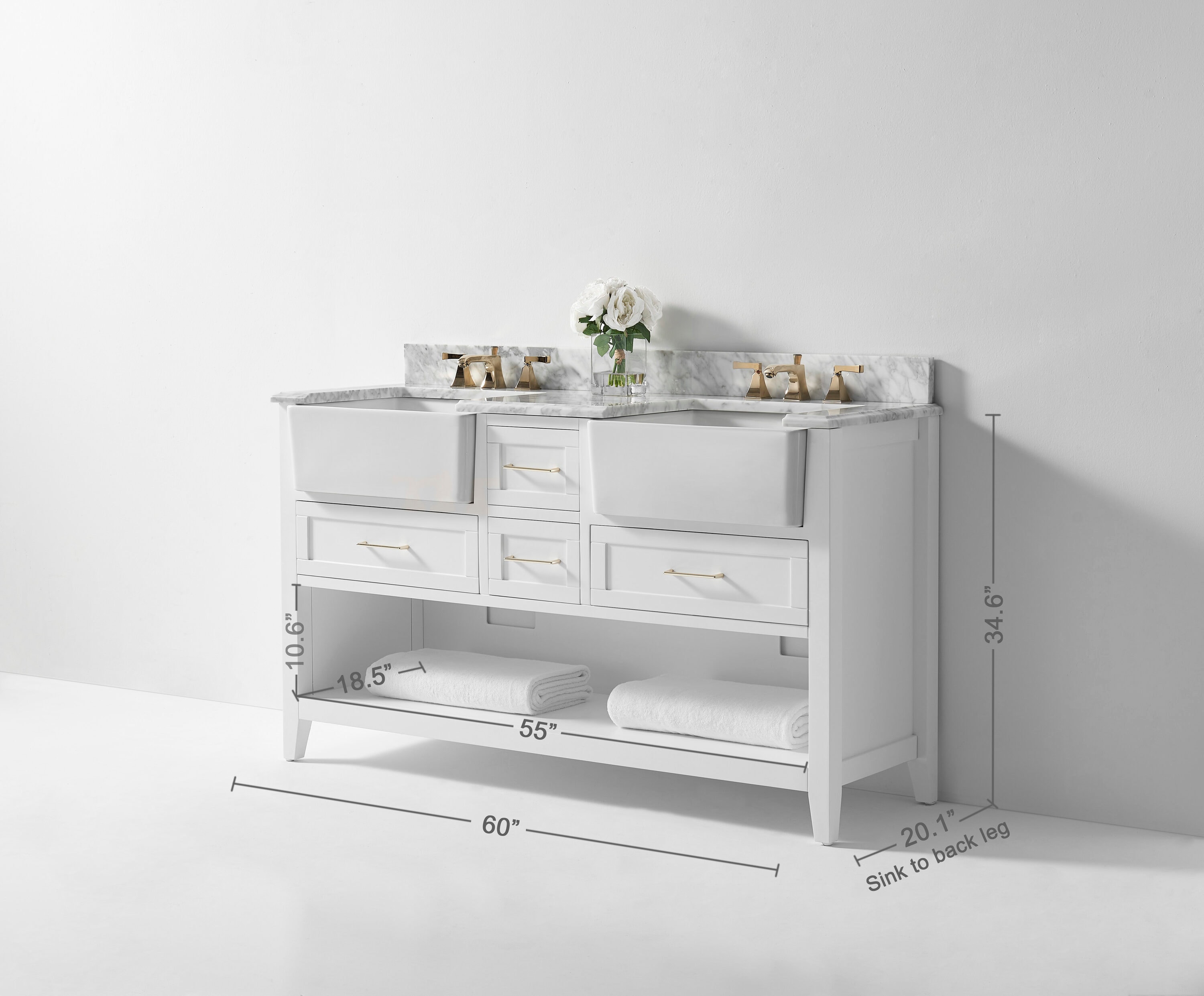 Ancerre Designs VTS-HAYLEY-60-W-CW Bath-Vanity-Combo - View #4