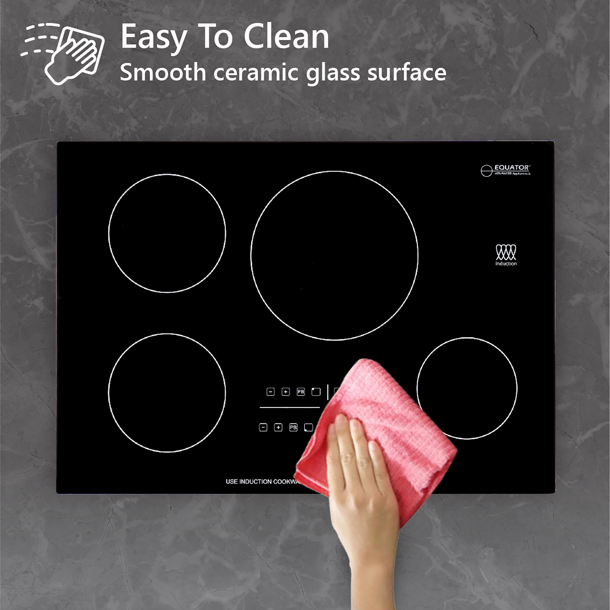 Equator 30" Black Ceramic 4 Burner Induction Cooktop