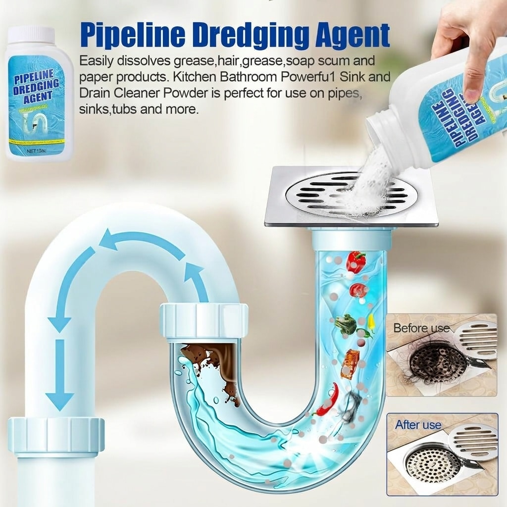 Phyfalip Drain Clog Remover Powerful Pipeline Dredging Agent for