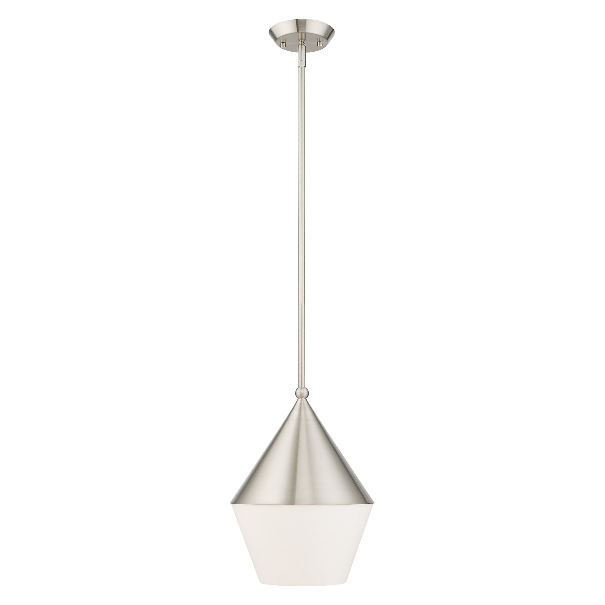 Brushed Nickel Glass Mini Pendant Light for Indoor/Outdoor