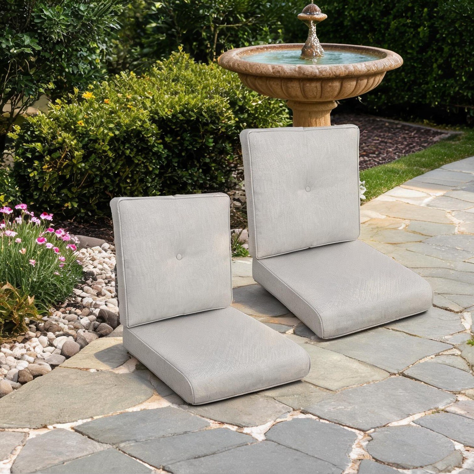 Watnature 2 Pcs Set High Back Patio Chair Cushions Tufted Rocking Chair ...