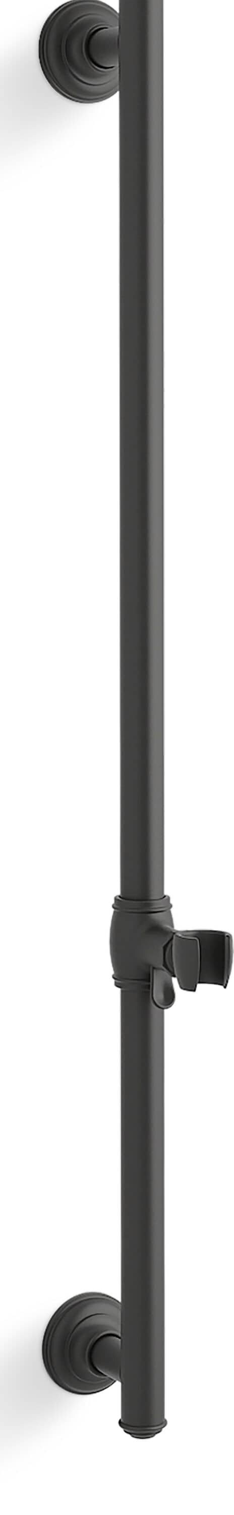 KOHLER 72798-BL Artifacts Matte Black 30-Inches Universal Bathtub/Shower Slide bar