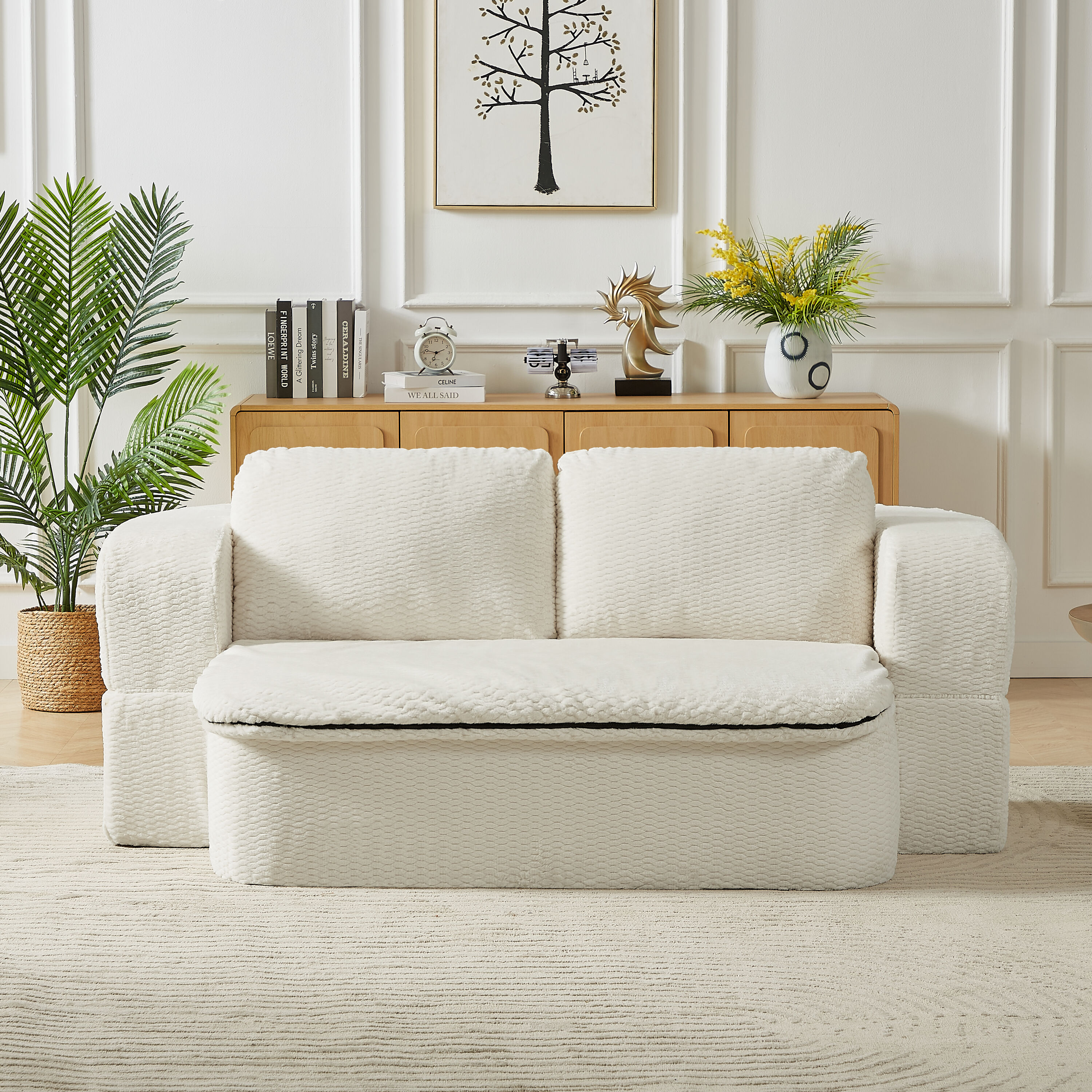 LOVMOR - Convertible Sleeper Sofa Modern Folding Futon Floor Foam Compression Sofa Bed Couch for ...
