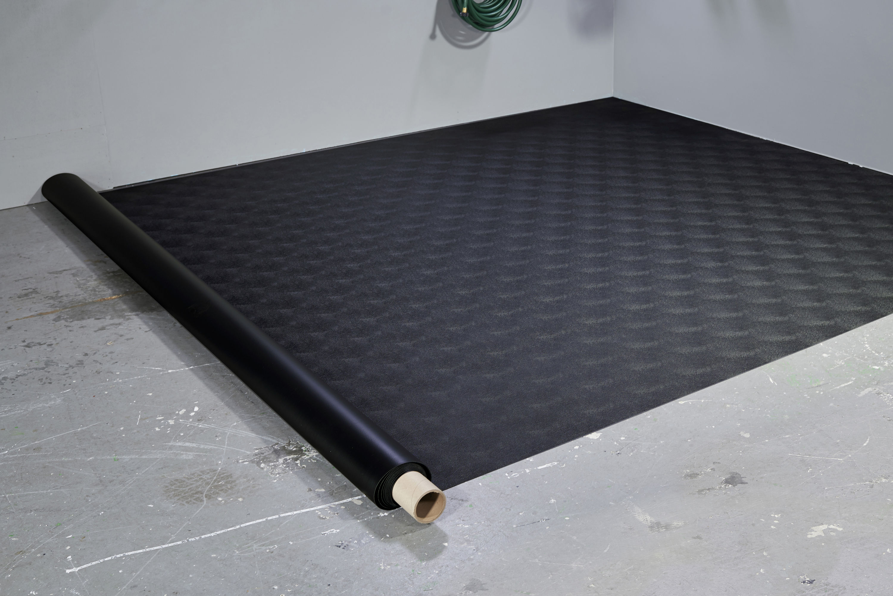 Garage Floor Mat - Coin, 7 1/2 x 17', Black - ULINE - H-3154BL