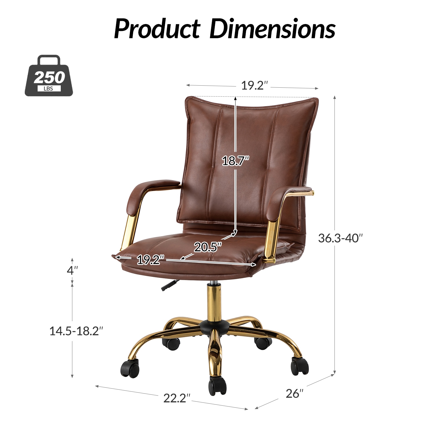 14 Karat Home OFHT0417-BROWN Office-Chairs - View #9