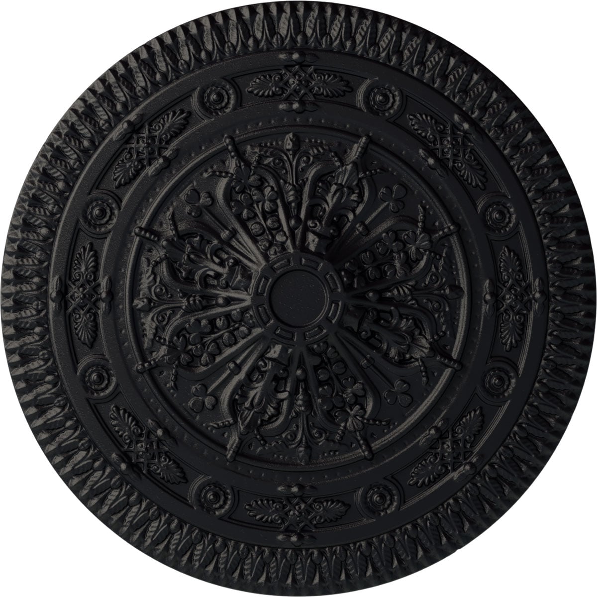 Ekena Millwork CM37NASGS Naple 37.5-in W x 37.5-in L Painted Steel Gray Polyurethane Whole Ceiling Medallion