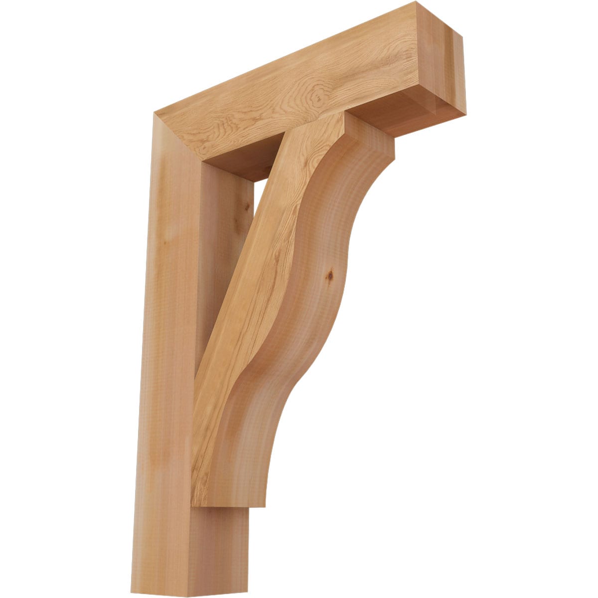 Ekena Millwork BKT06X26X38FST05SWR Funston Block Smooth 5-1/2-in x 26-in x 38-in Western red cedar Brown Wood Standard bracket