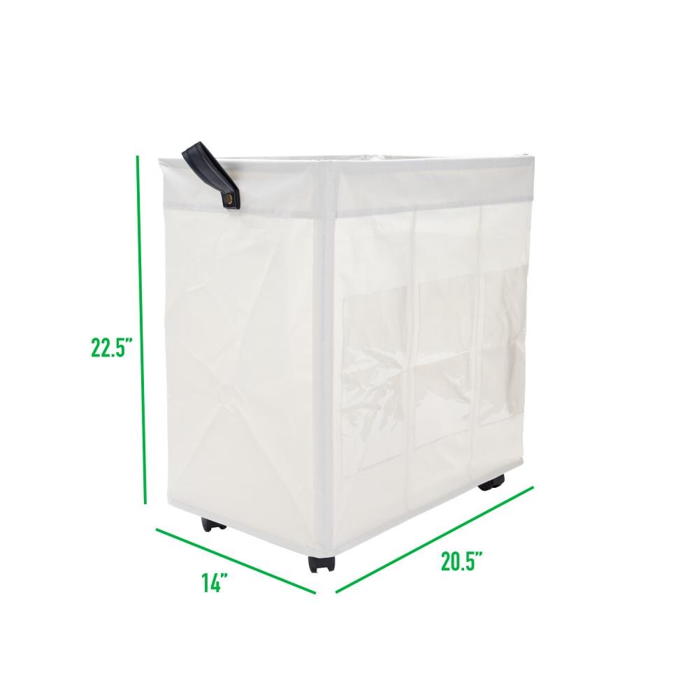 Mind Reader 105-Liter Canvas 3-Compartment Sorter Laundry Cart at Lowes.com