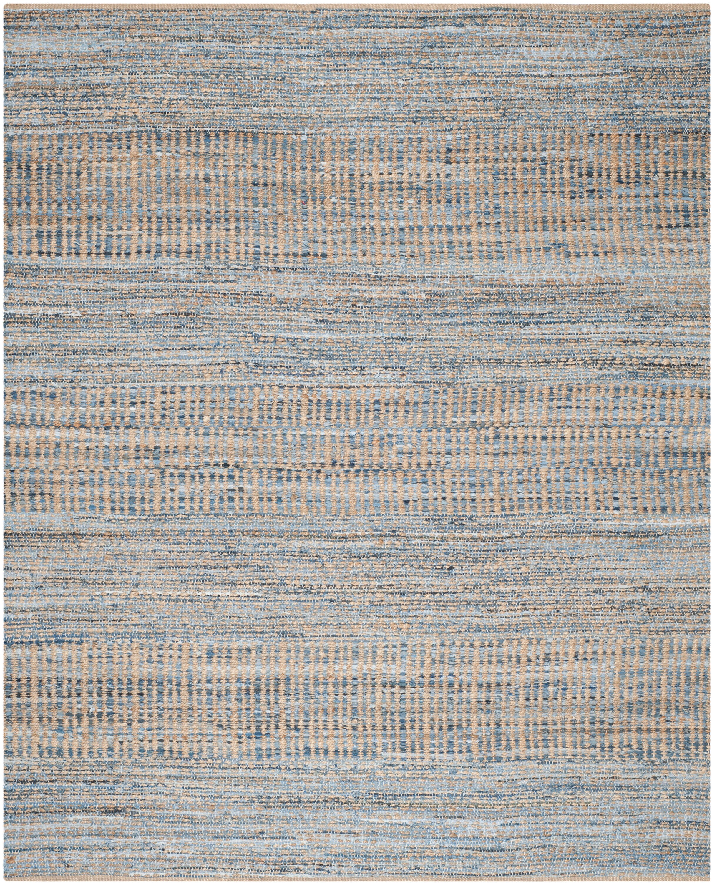 Cape Cod 10' x 14' Blue and Natural Braided Jute Rug