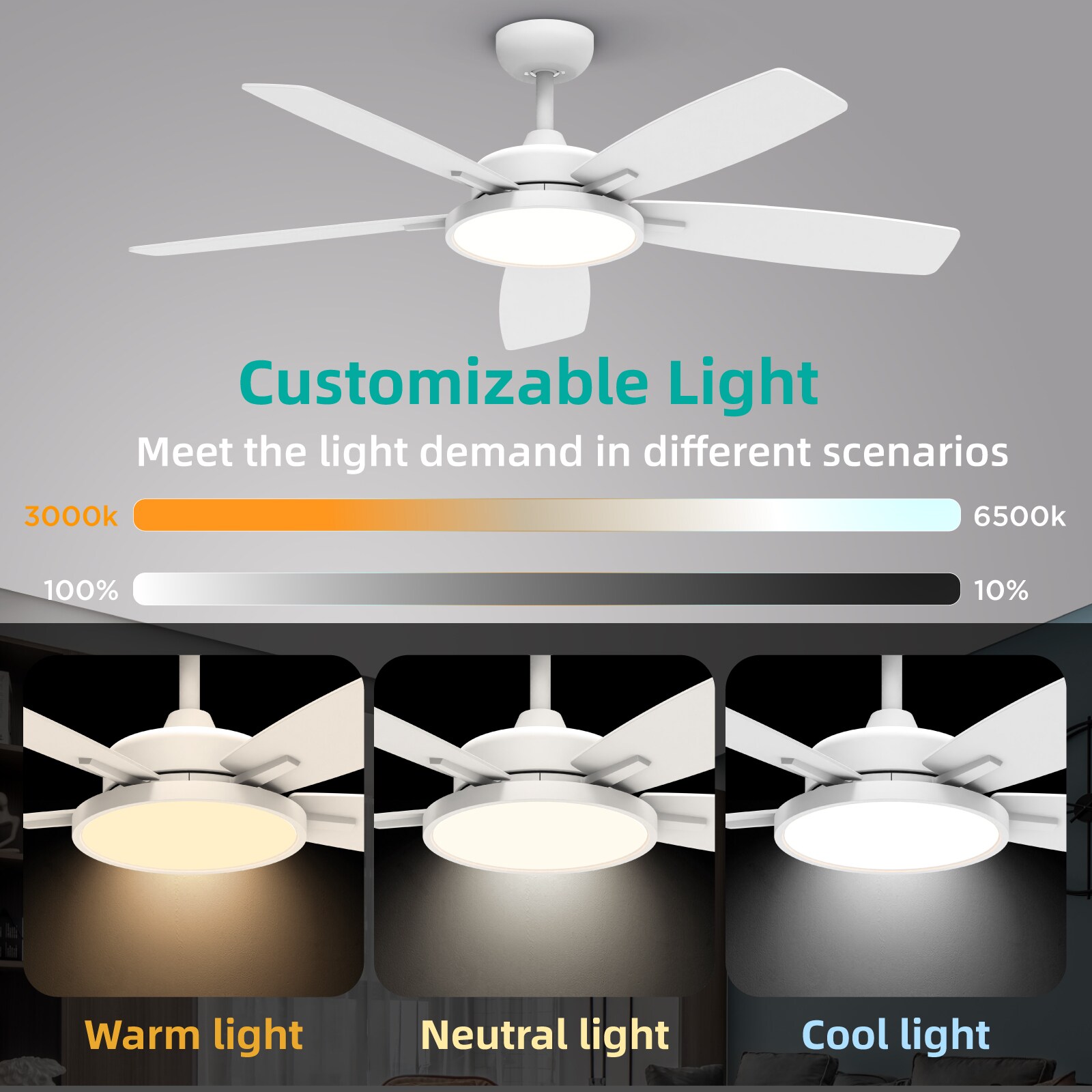 TALOYA RV52-WE-5D-T5 Ceiling-Fans - View #4