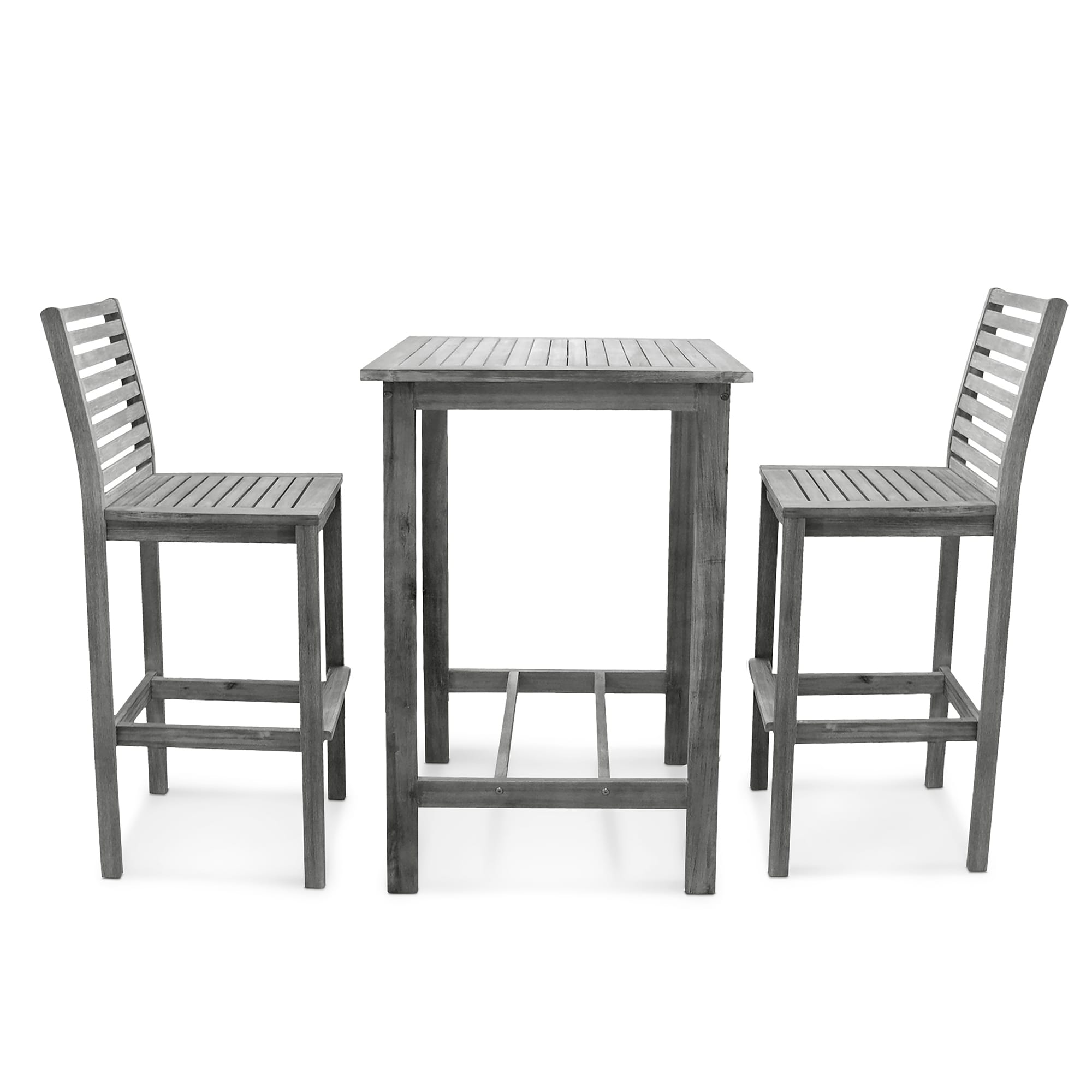 AZEN M1355SET2 Gray Acacia Patio Bar