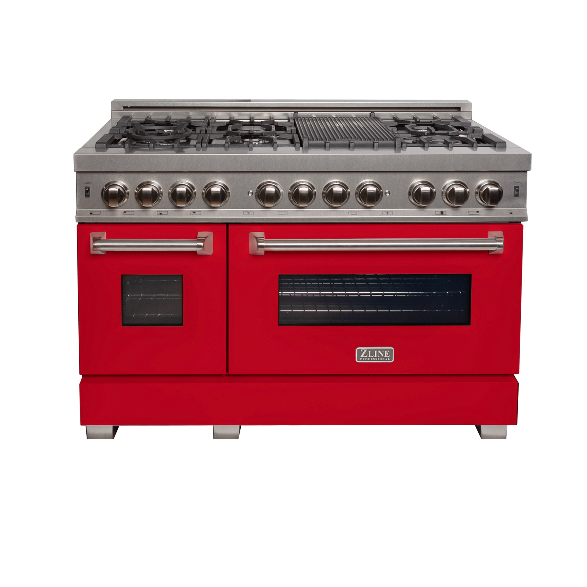 ZLINE - Professional 4 Cu. ft. Freestanding Dual Fuel Convection Range - Matte Red