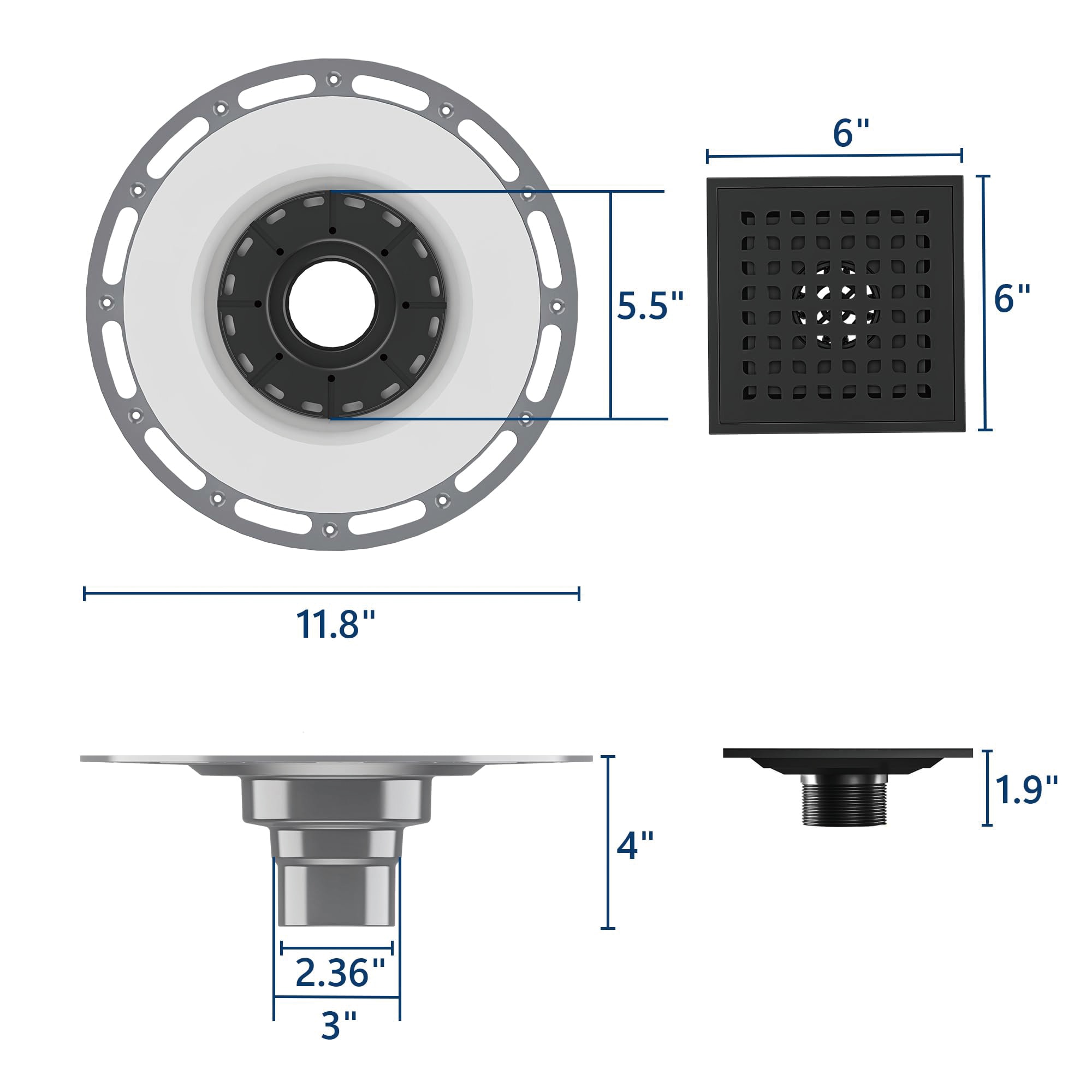 Neodrain CFD-PVC-6-S06-MB Drains-Flanges - View #4
