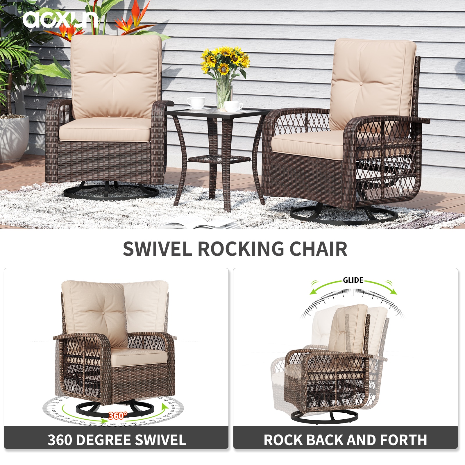 AOXUN G12039BU2AB+026BR Patio-Conversation-Sets - View #5