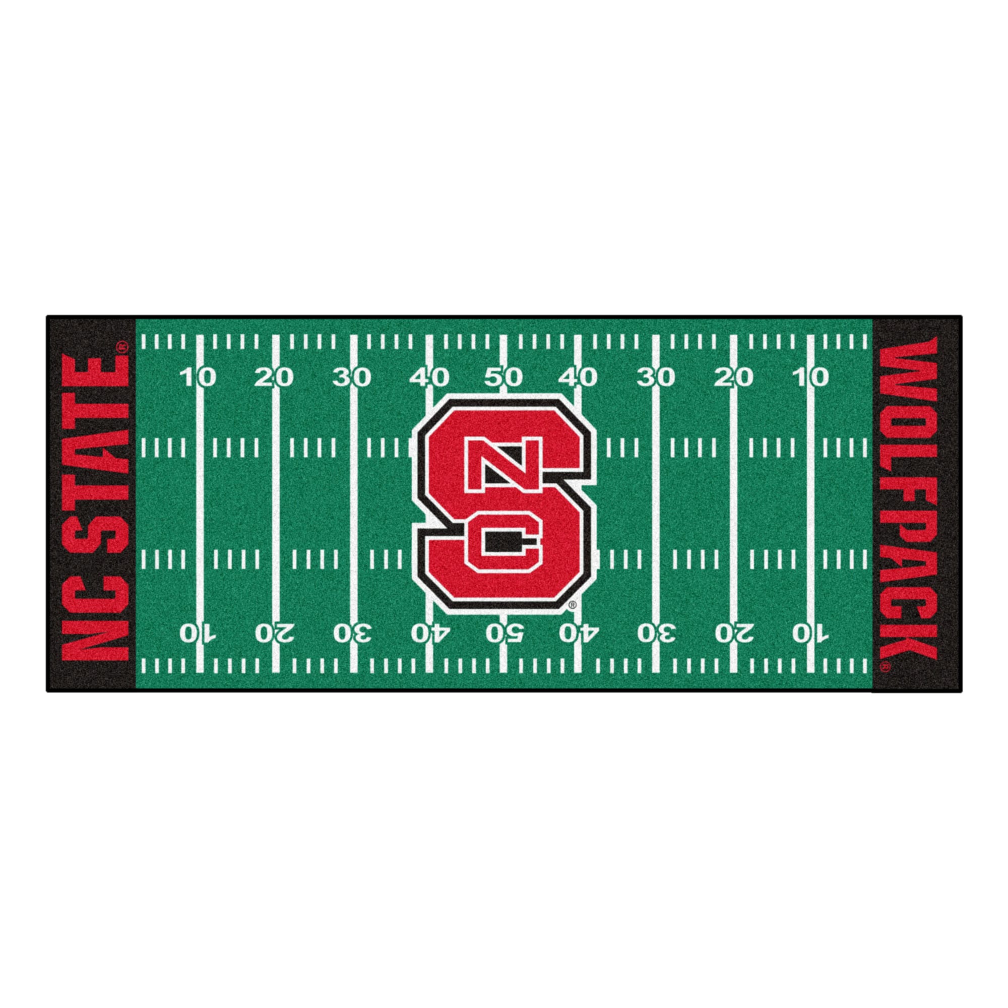FANMATS 19532 NCAA Field Runner 2 x 6 Green Indoor Stripe Runner Rug