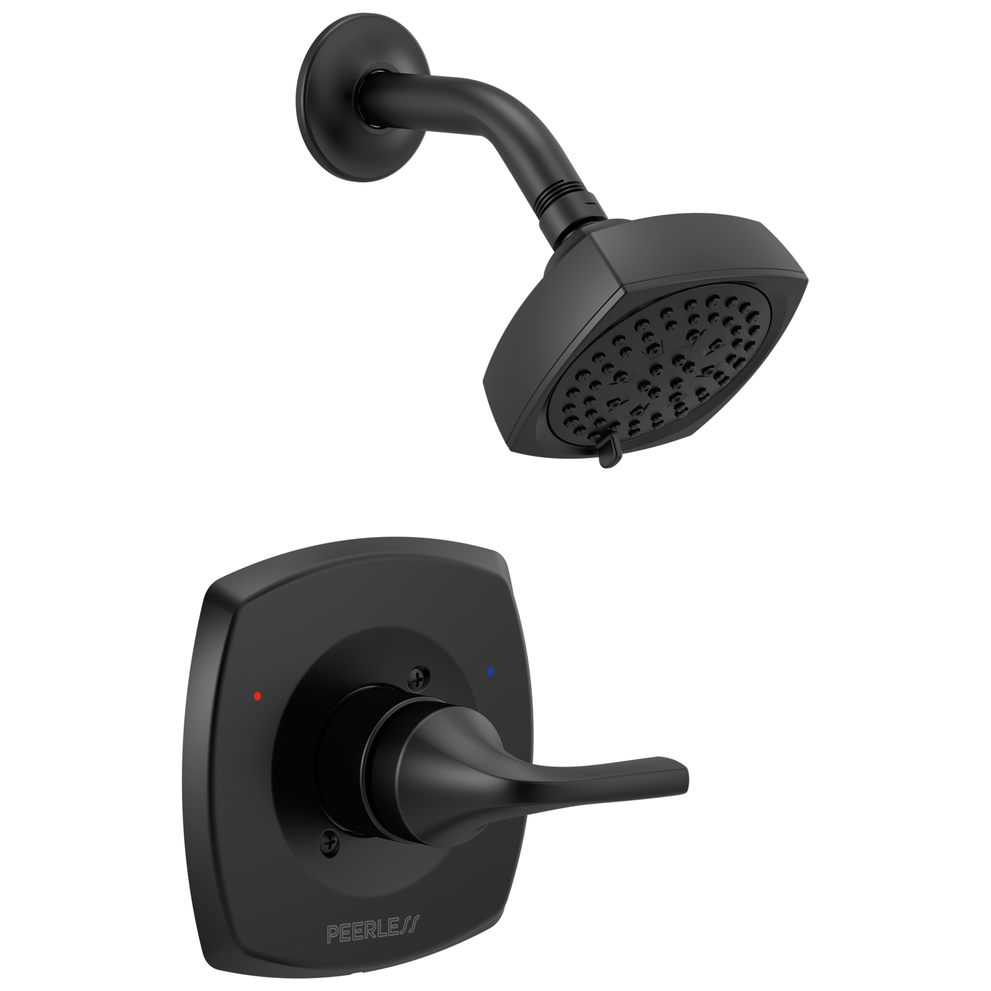 Peerless PTT14235-BL Parkwood#174 Matte Black 1-handle Multi-function 4-in Round Shower Faucet