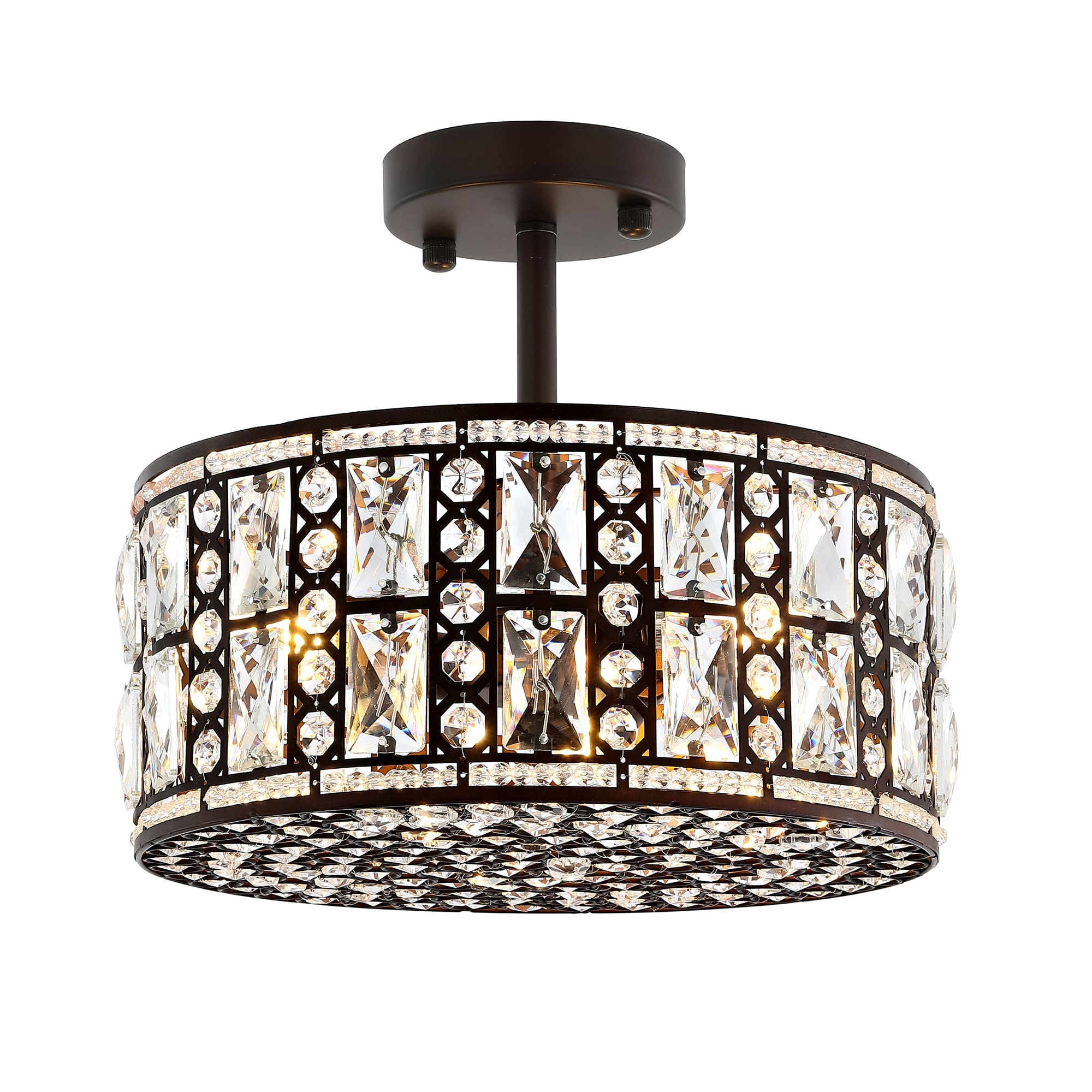 GETLEDEL FX-3508-BZ 1 -Light 11.8-in Oil rubbed Bronze Semi Flush Mount Light