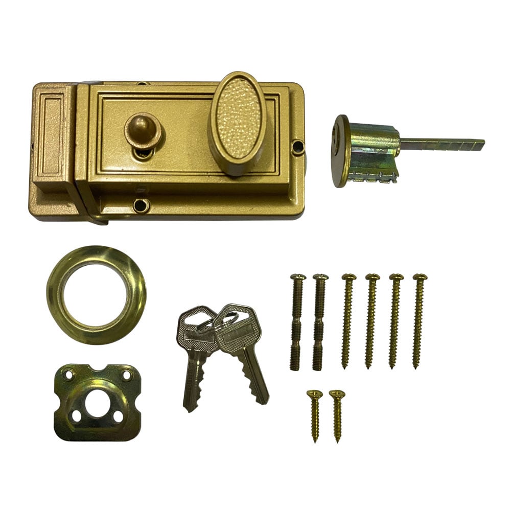 RELIABILT 1.25-in Diameter Brushed Door Night Latch #34034BBCLG