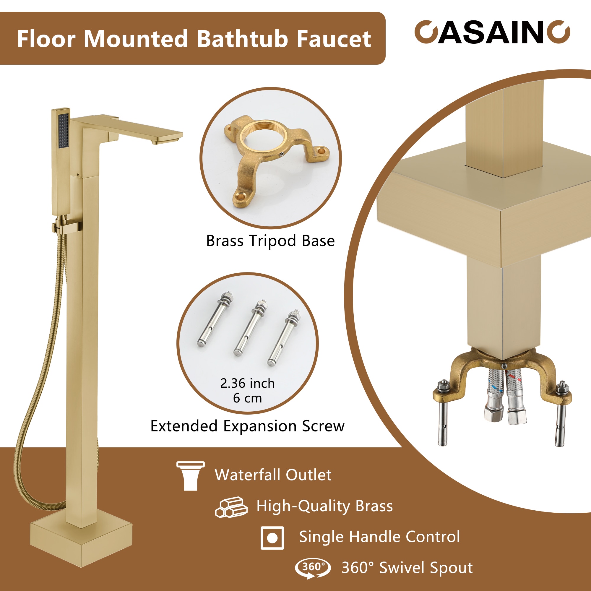 CASAINC MCS97-MB Roman-Tub-Faucets - View #6