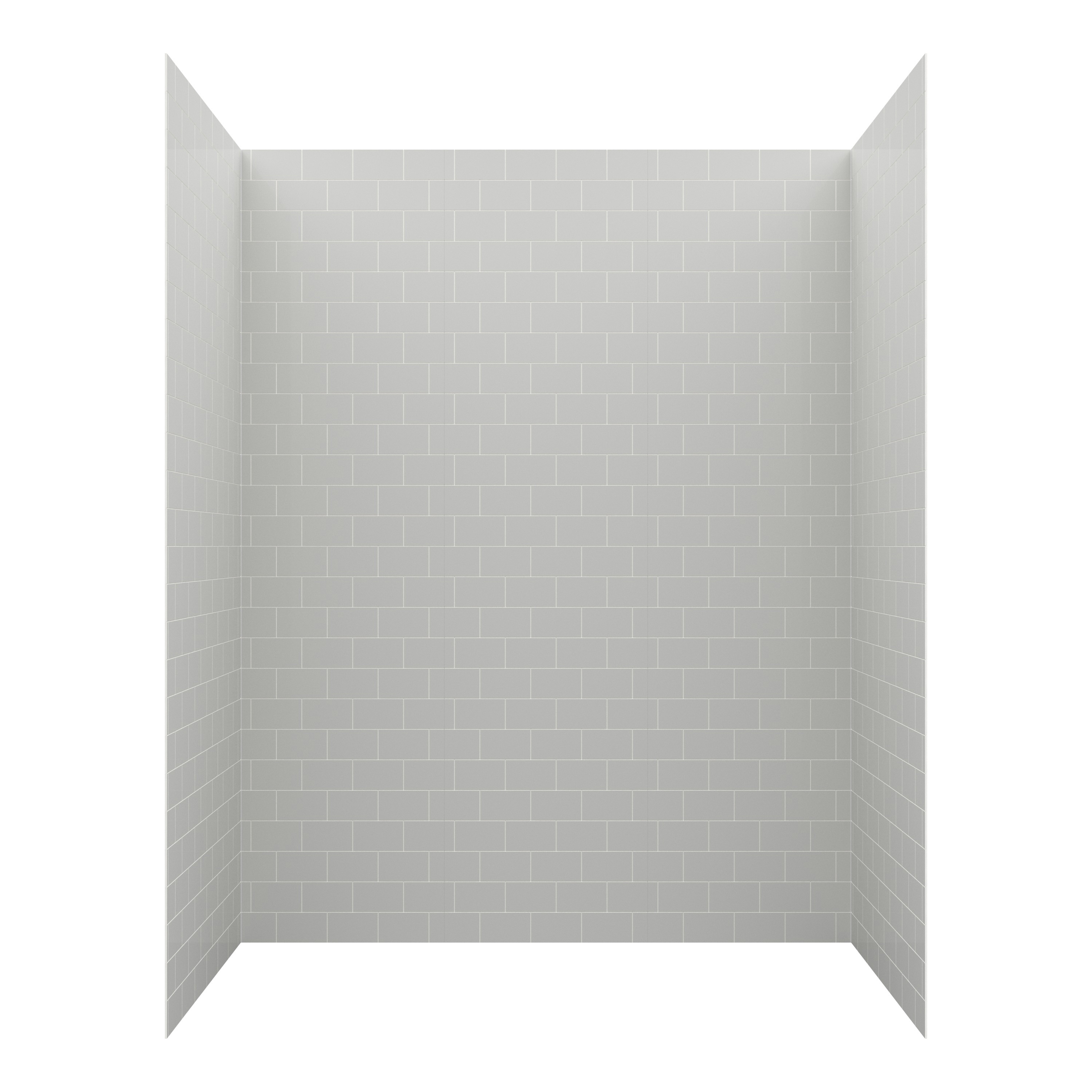CRAFT + MAIN GFS603278-GM Jetcoat 60-in W x 32-in D x 78-in H Gray Subway Glue To Wall Alcove Shower Panel Kit