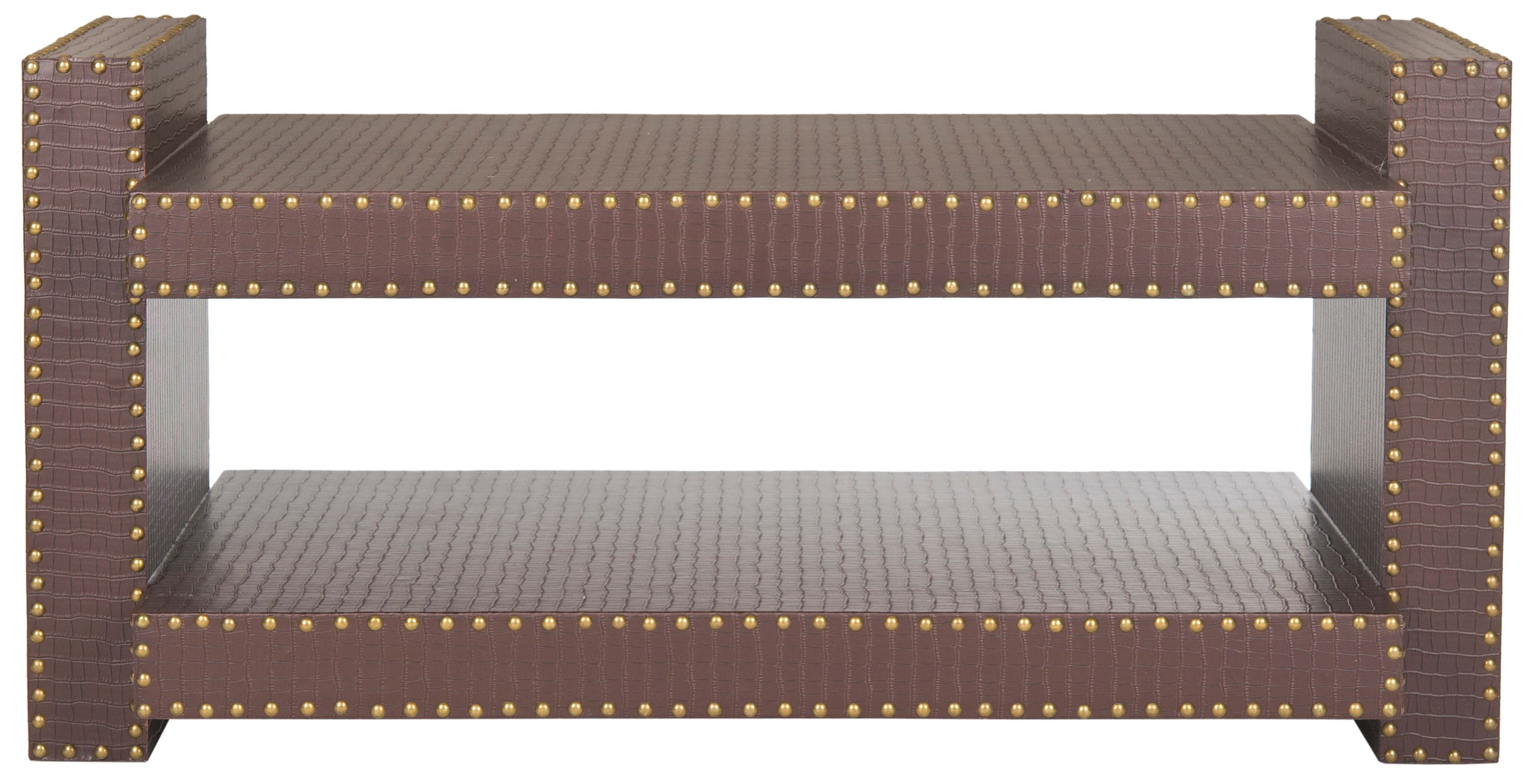 Safavieh FOX9510C Garson 39.4-in W x 18.9-in H Brown Wood veneer Rectangular Modern End Table