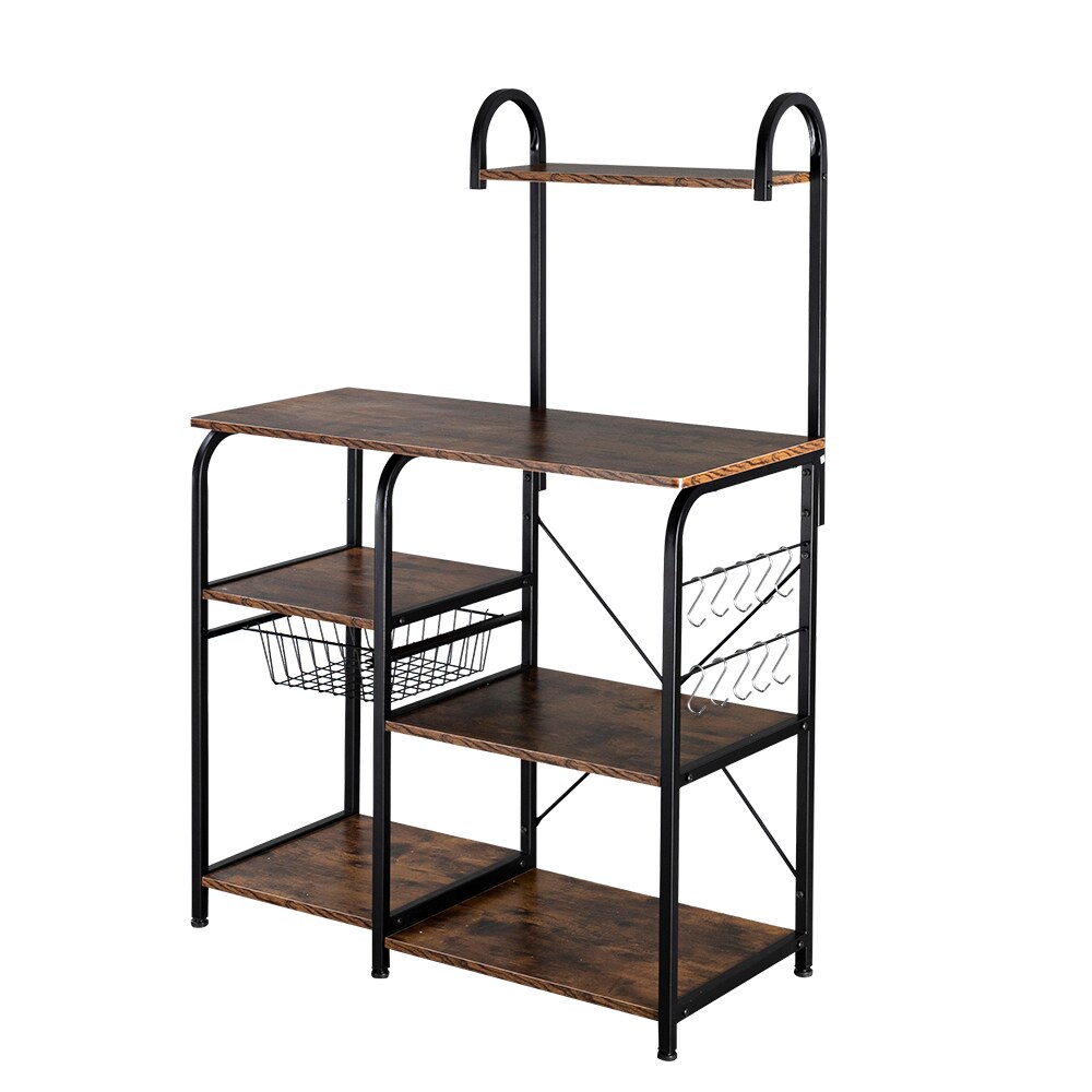 Winado Contemporary/Modern Brown Metal Bakers rack