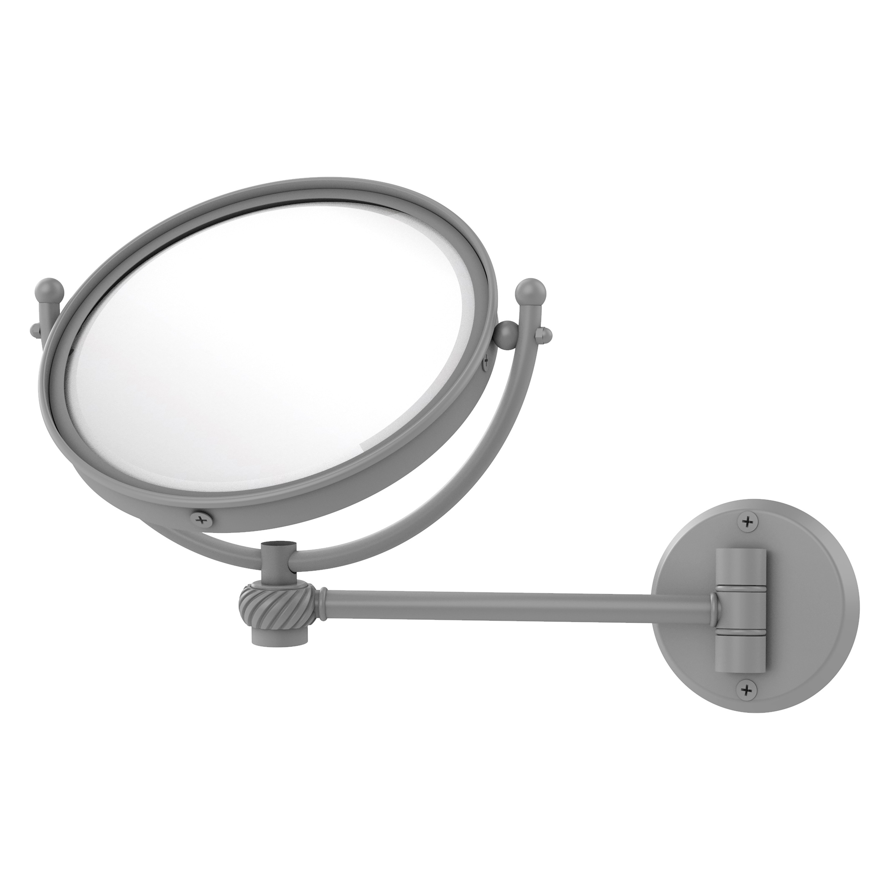 Allied Brass WM-5T/2X-GYM 8-in x 10-in Matte Bronze Double-sided 2X Magnifying Wall-mounted Vanity Mirror