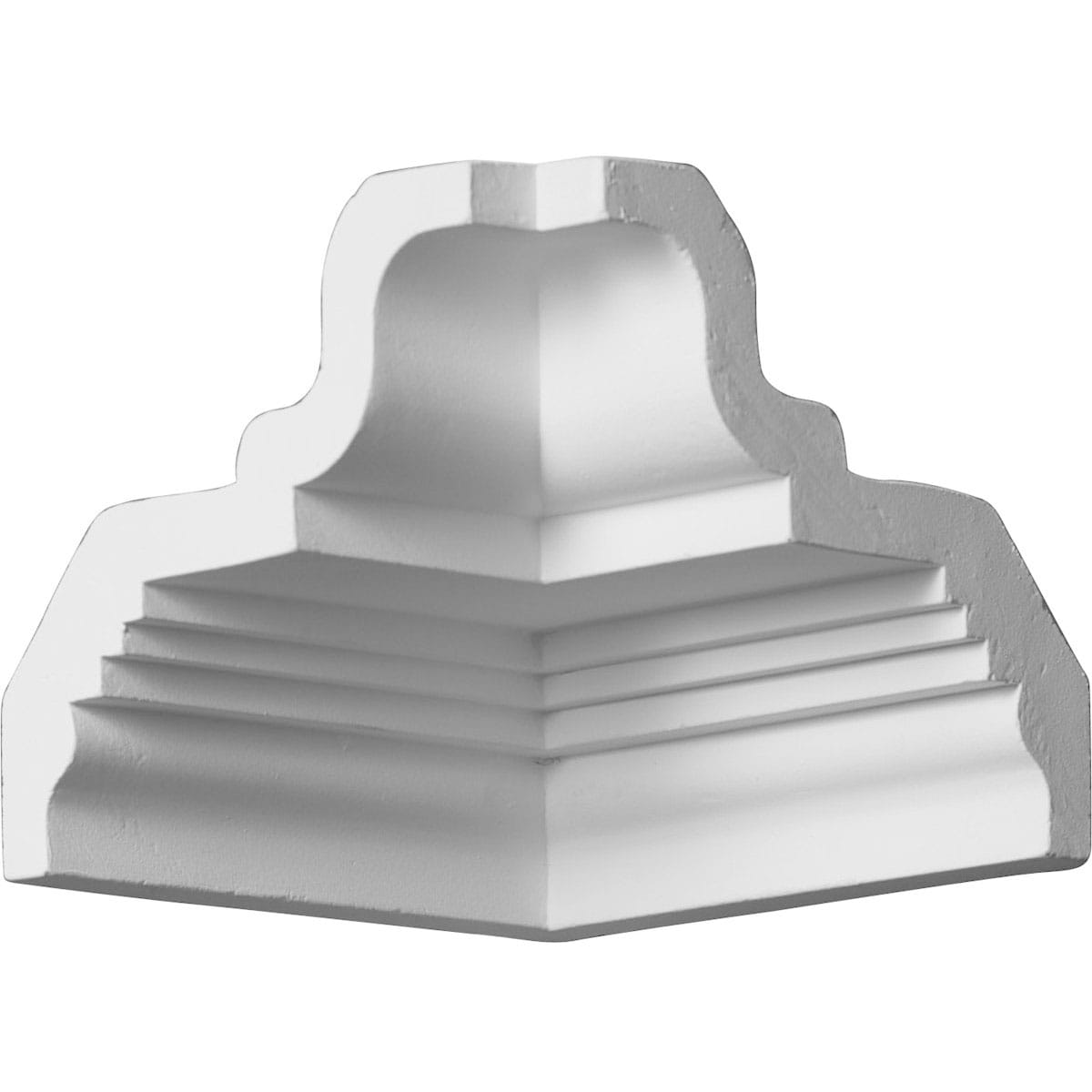 Ekena Millwork MIC04X03BU Bulwark 4-1/2-in x 3-7/8-in Interior Primed Polyurethane Traditional 205375 Inside corner Crown Moulding Block