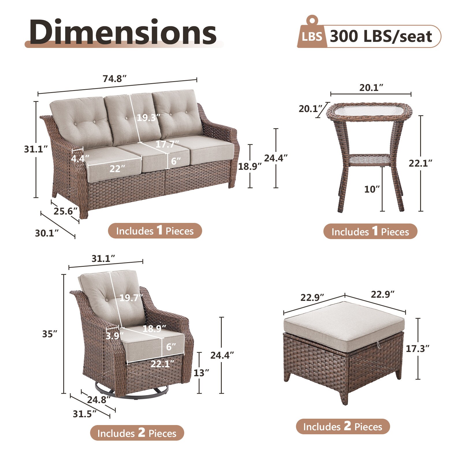 Rilyson FSCCBR13206014-2 Patio-Conversation-Sets - View #11