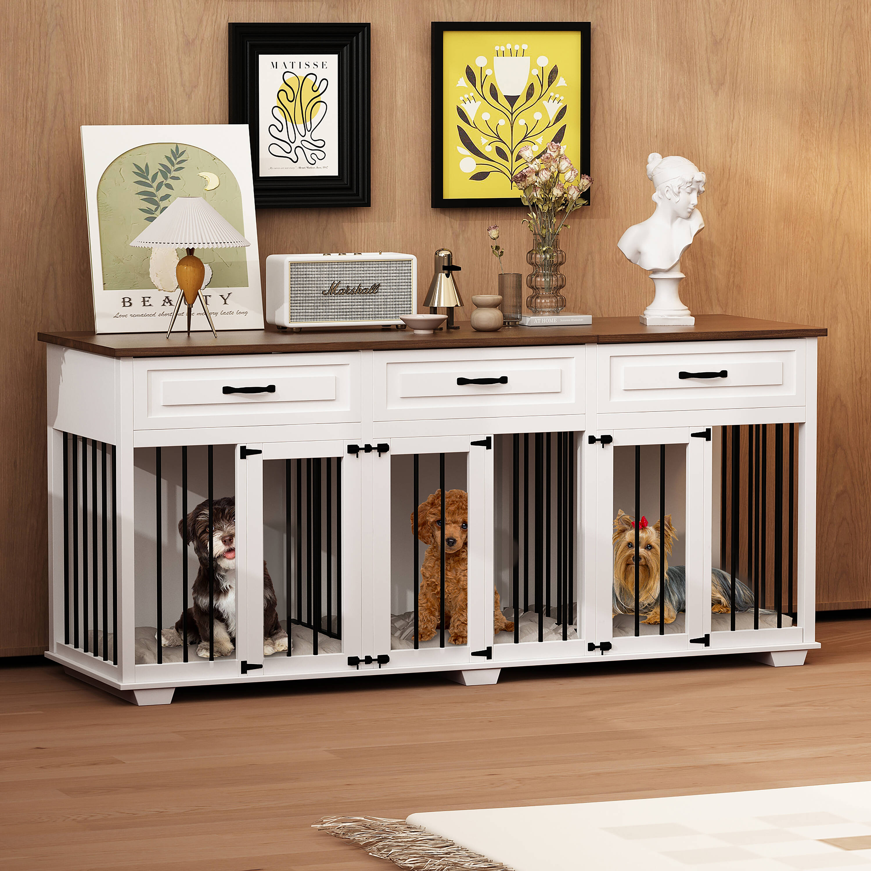 MIDHAM KF150146-01+02 Composite Indoor Large Dog/Cat House