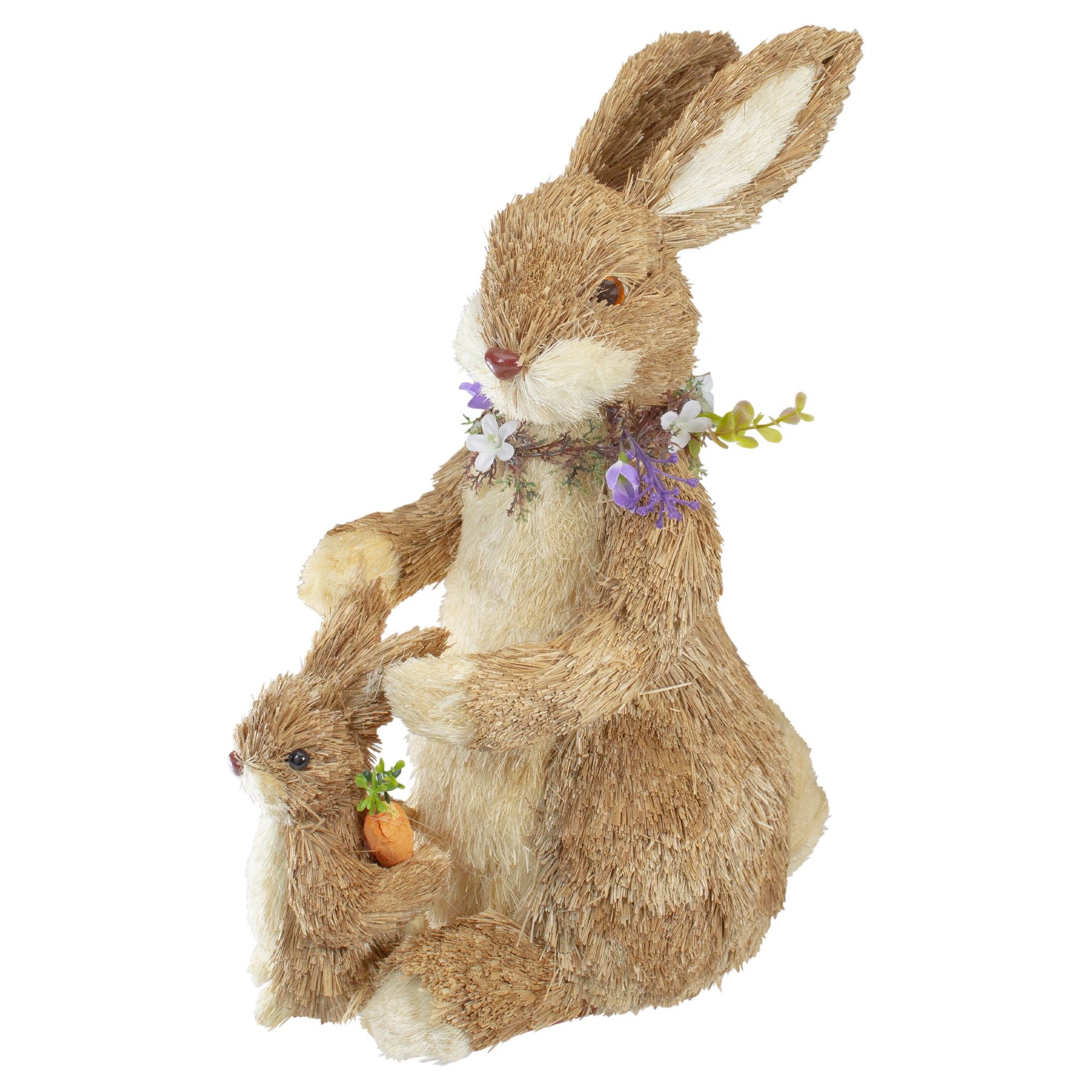 Northlight 19" Spring Sisal Standing Bunny Rabbit Figure With Carrot