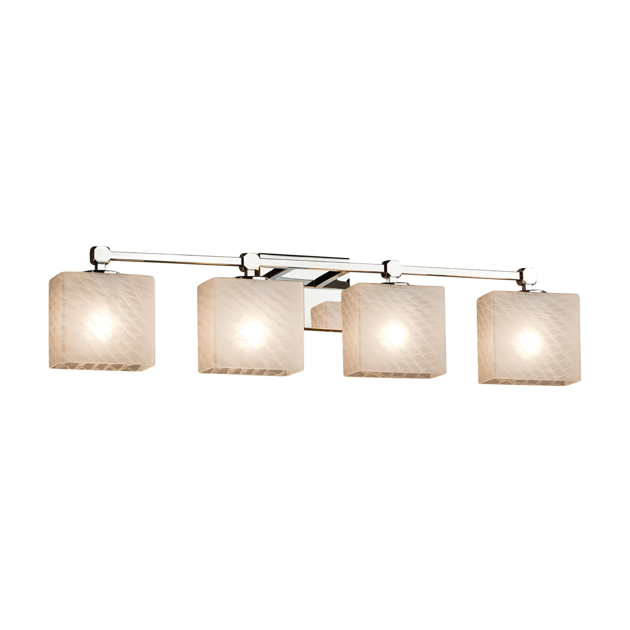 Justice Design Group FSN-8424-55-WE-CR-LD Fusion 32.5-in 4-Light Polished Chrome LED Glam Vanity Light