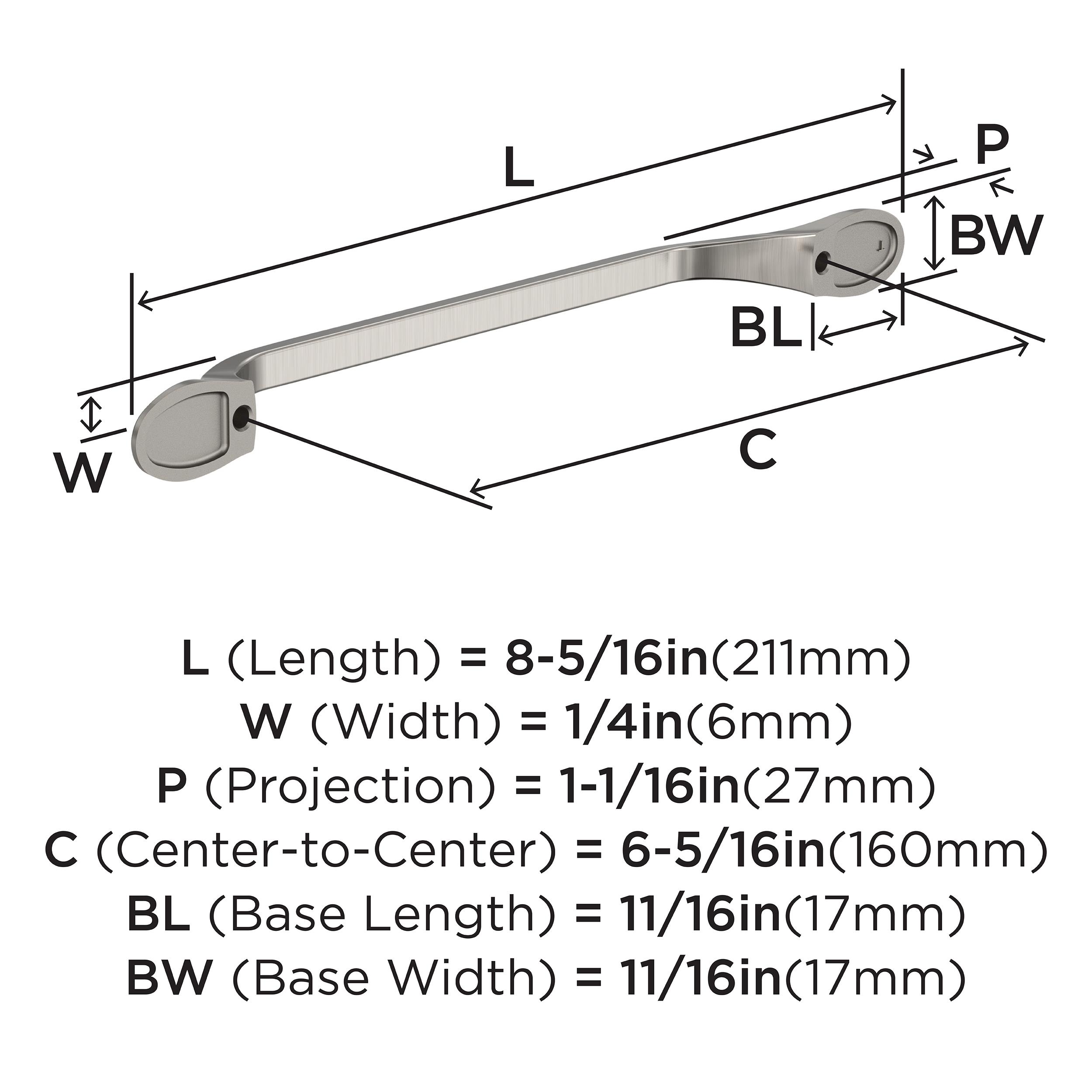 Ravino Satin Nickel 6-5/16" Arch Cabinet Pull