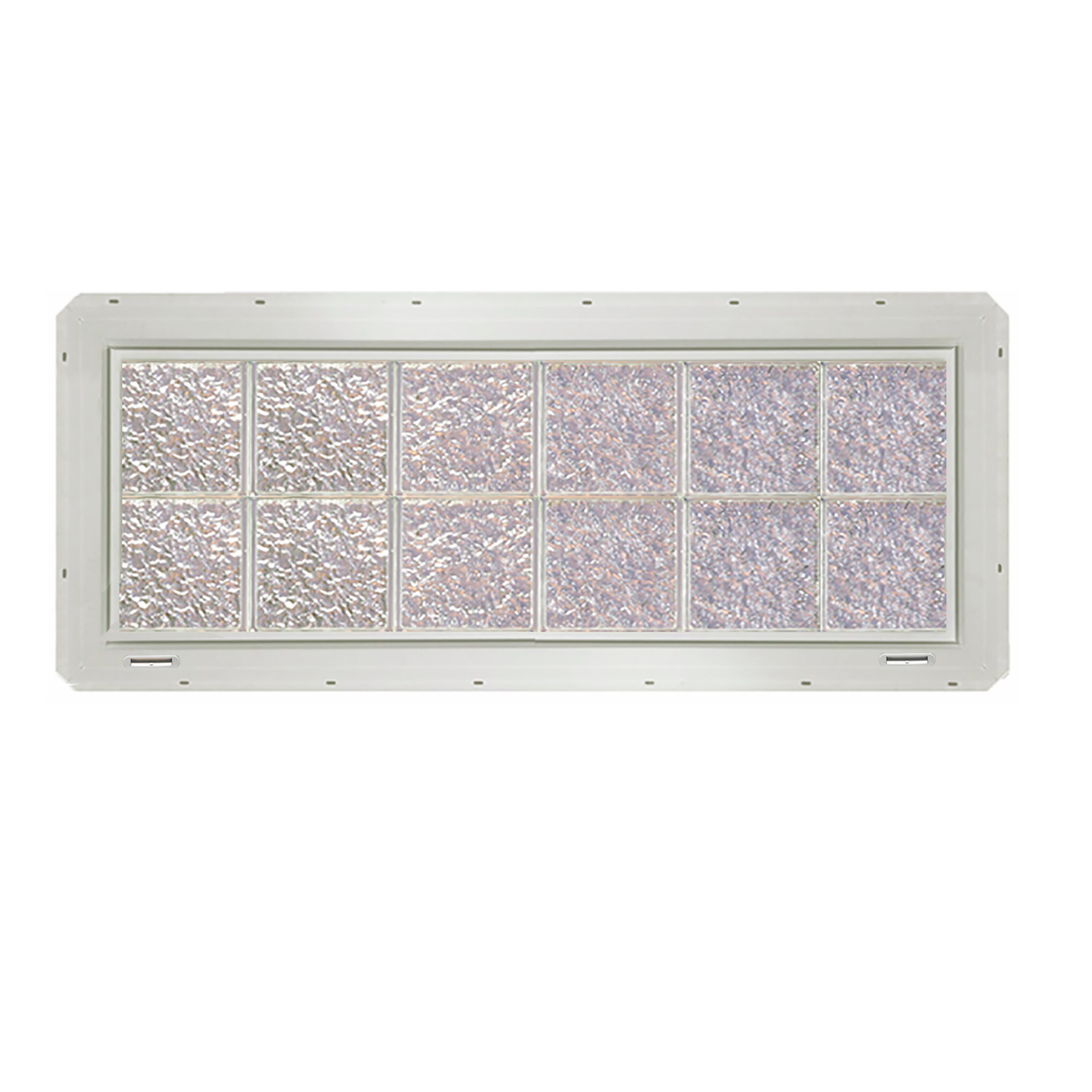 CrystaLok CL4816SISWH Ice Glass 46-3/4-in x 16-3/4-in Vinyl New construction Glass Block Window