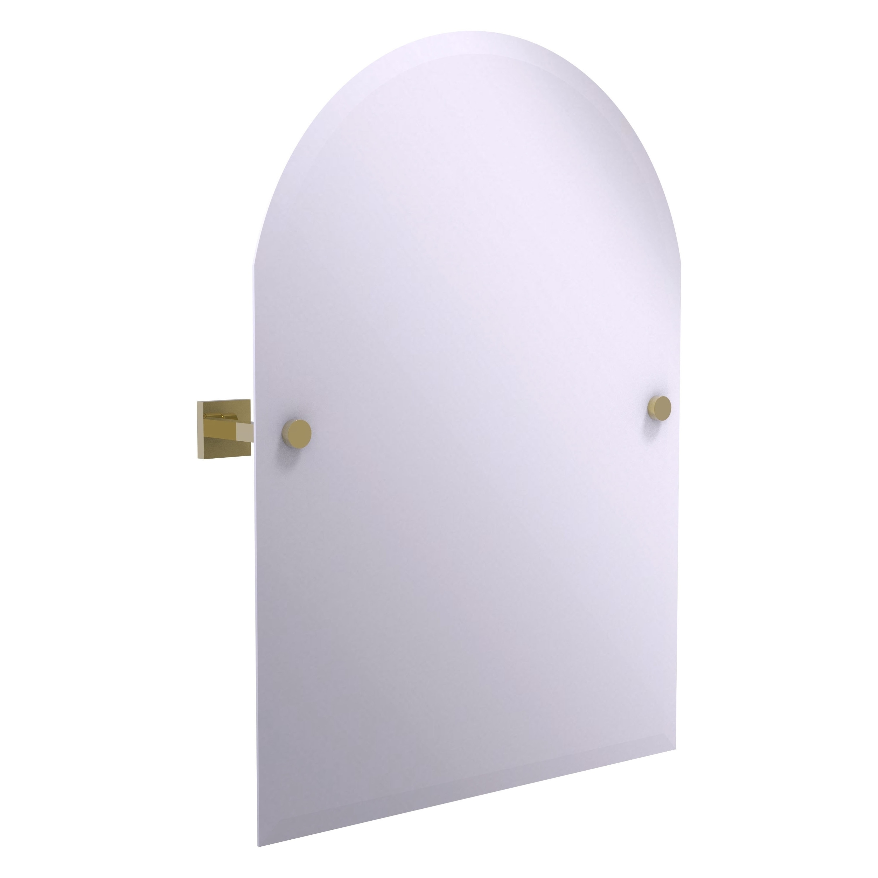 Allied Brass MT-94-UNL Montero 3.7-Inches x 28.5-Inches Beveled Frameless Arch Tilting Bathroom Vanity Mirror ( Unlacquered Brass )