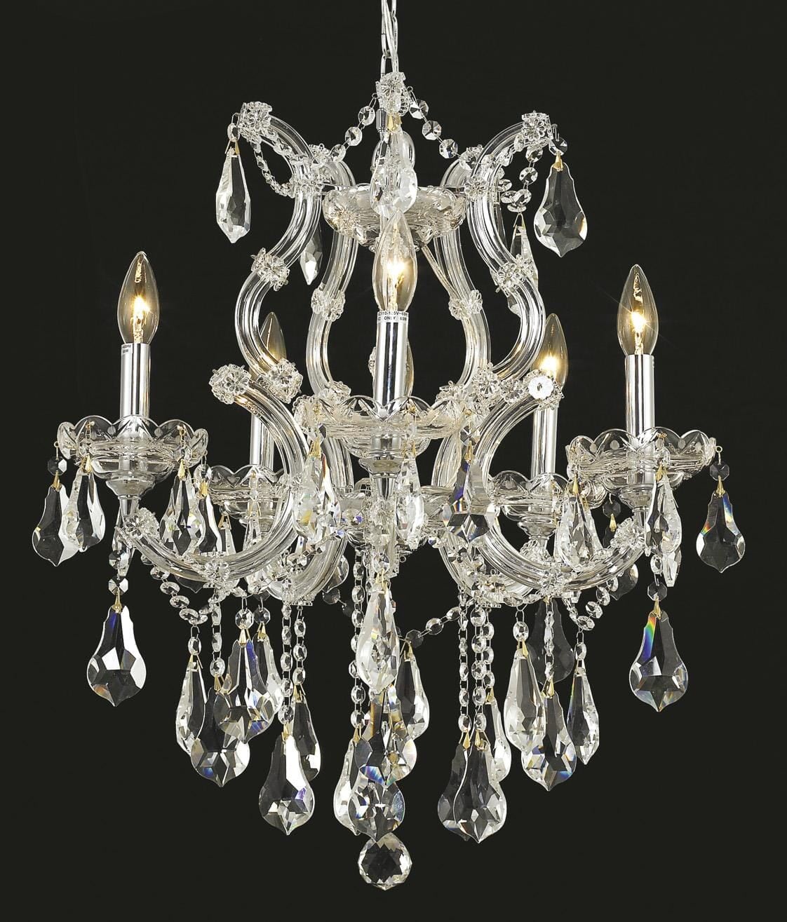 Elegant Decor HF8403D20CRC Home Furnishing 6 -Light Chrome Transitional Crystal For Use in Bedrooms, Dining Rooms, Foyers, Kitchens, Living Rooms Chandelier