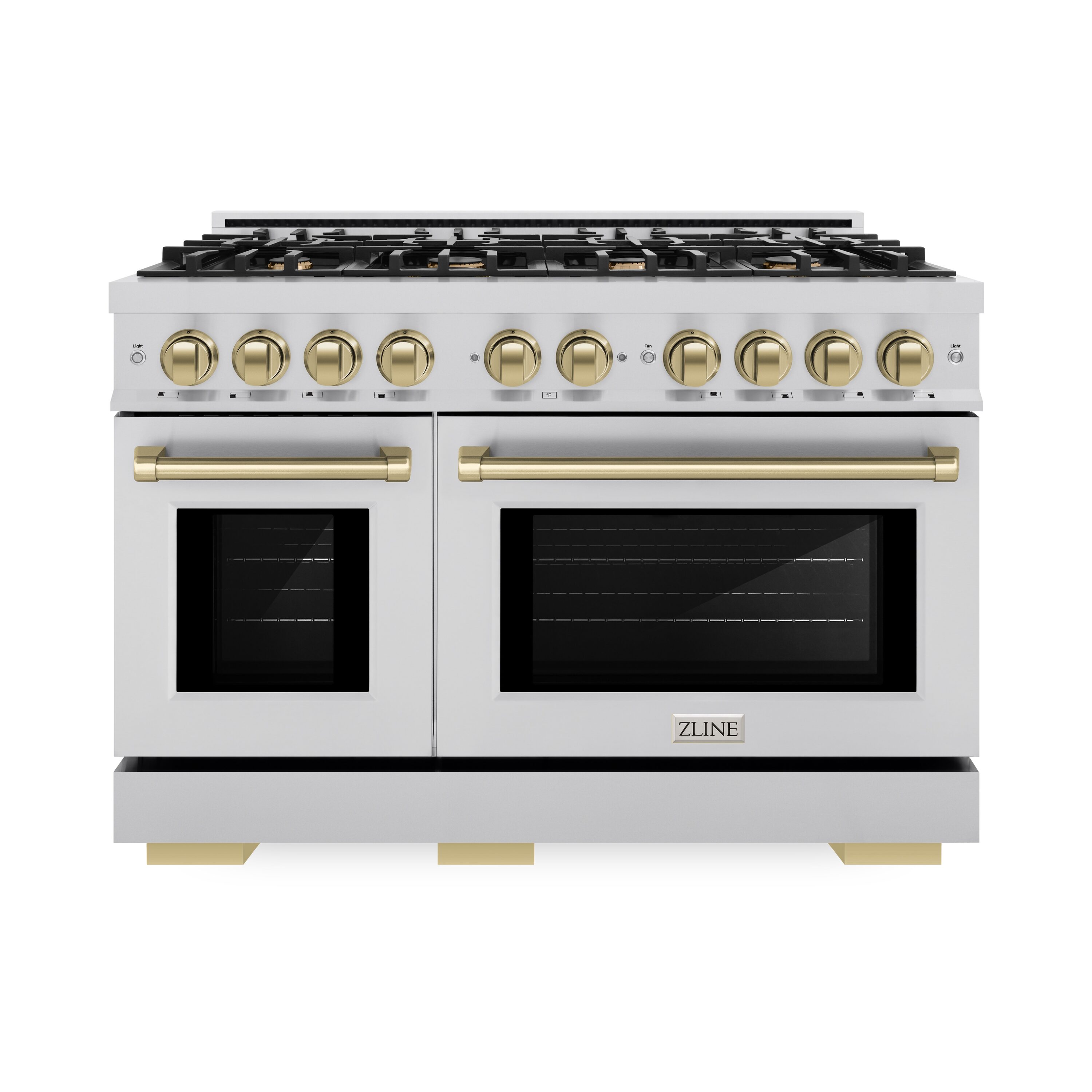 ZLINE KITCHEN & BATH HDRZ-48-CB Select 48-in Standard 4.2-cu ft / 2.5-cu ft Convection Oven Freestanding Double Oven Dual Fuel Range ( Stainless Steel, Champagne Bronze Accents )
