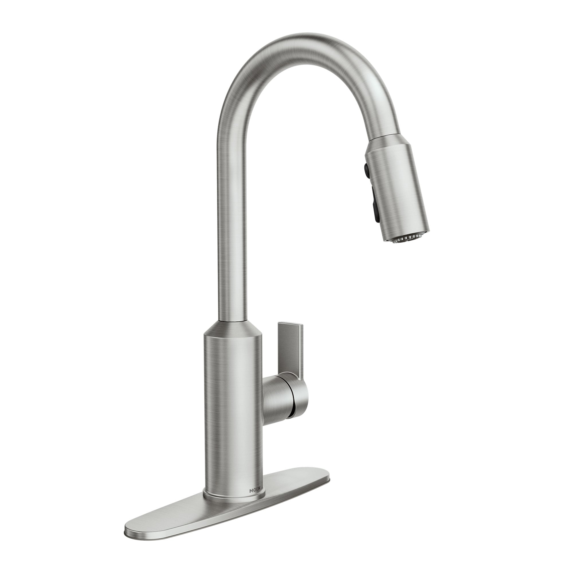 Moen 87270SRS MEENA Spot Resist Stainless Single Handle Deck-mount Pull-down Kitchen Faucet with Sprayer ( Deck Plate Included )