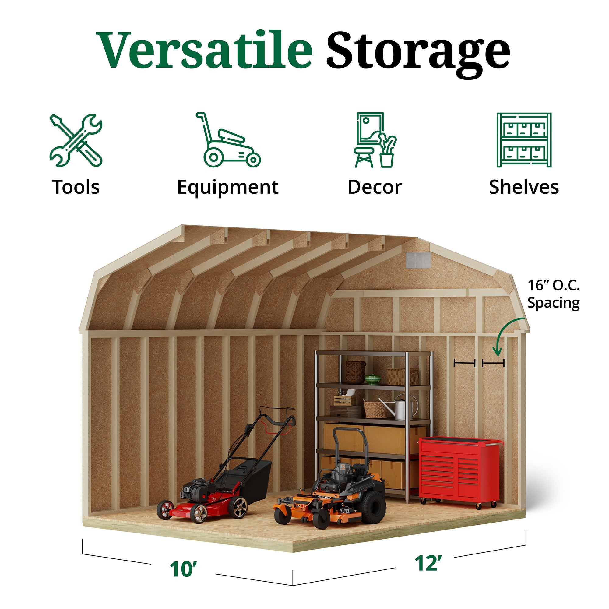 Little Cottage Co 10X12 CGB-6-PC-FK Wood-Storage-Buildings - View #4