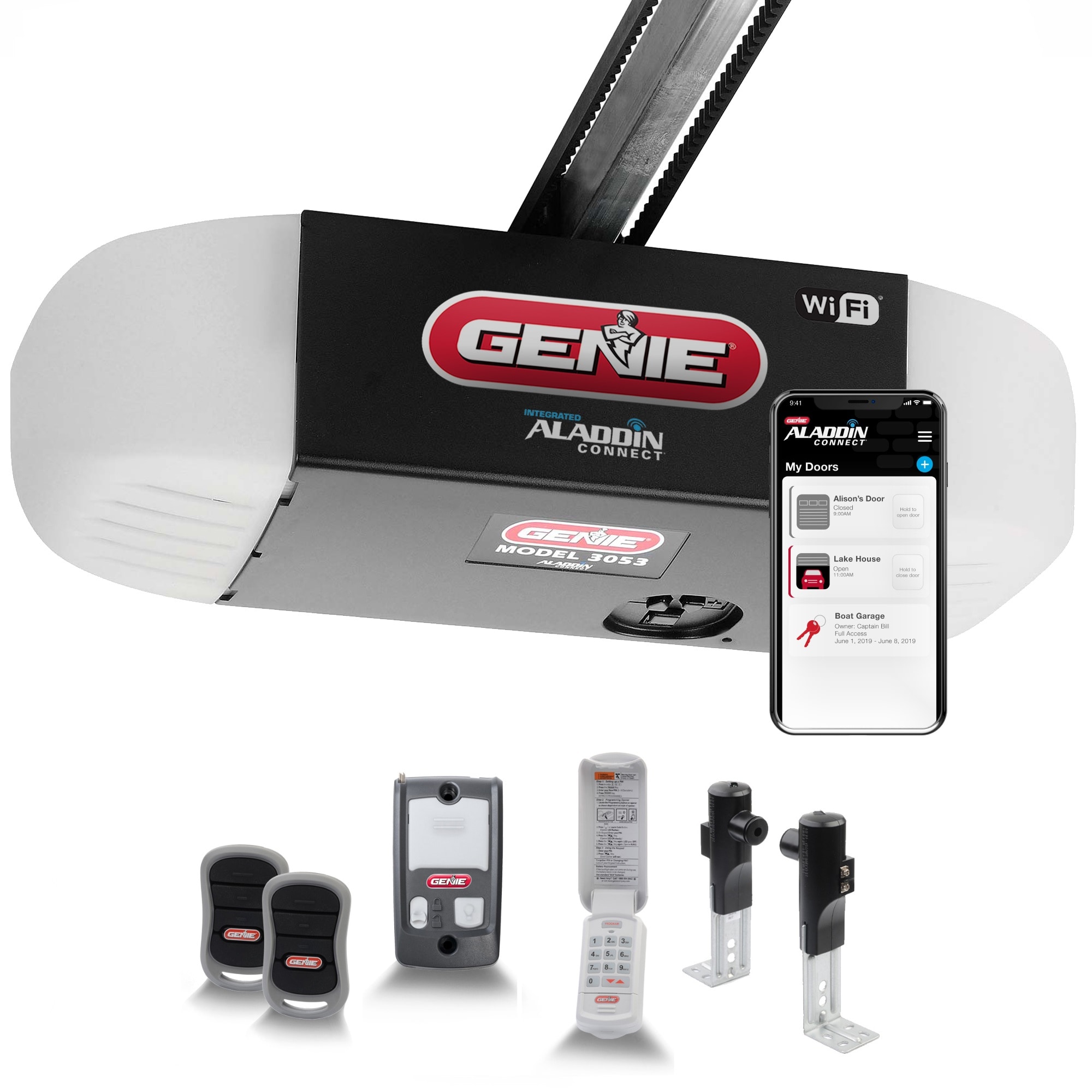 Genie 3/4 Hpc Connect Smart Belt Drive Garage Door Opener Wi-fi ...