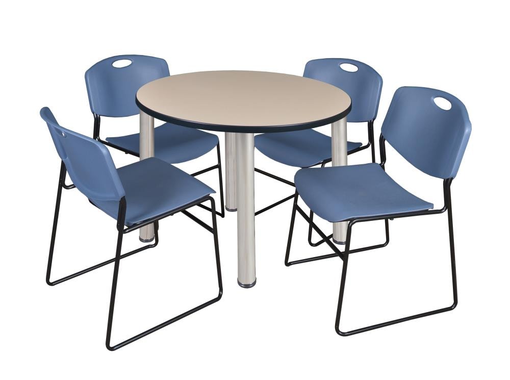 Regency TB36RNDBEBPCM44BE Breakroom Off-white 4-Person Training Table (36-in W x 29-in H)