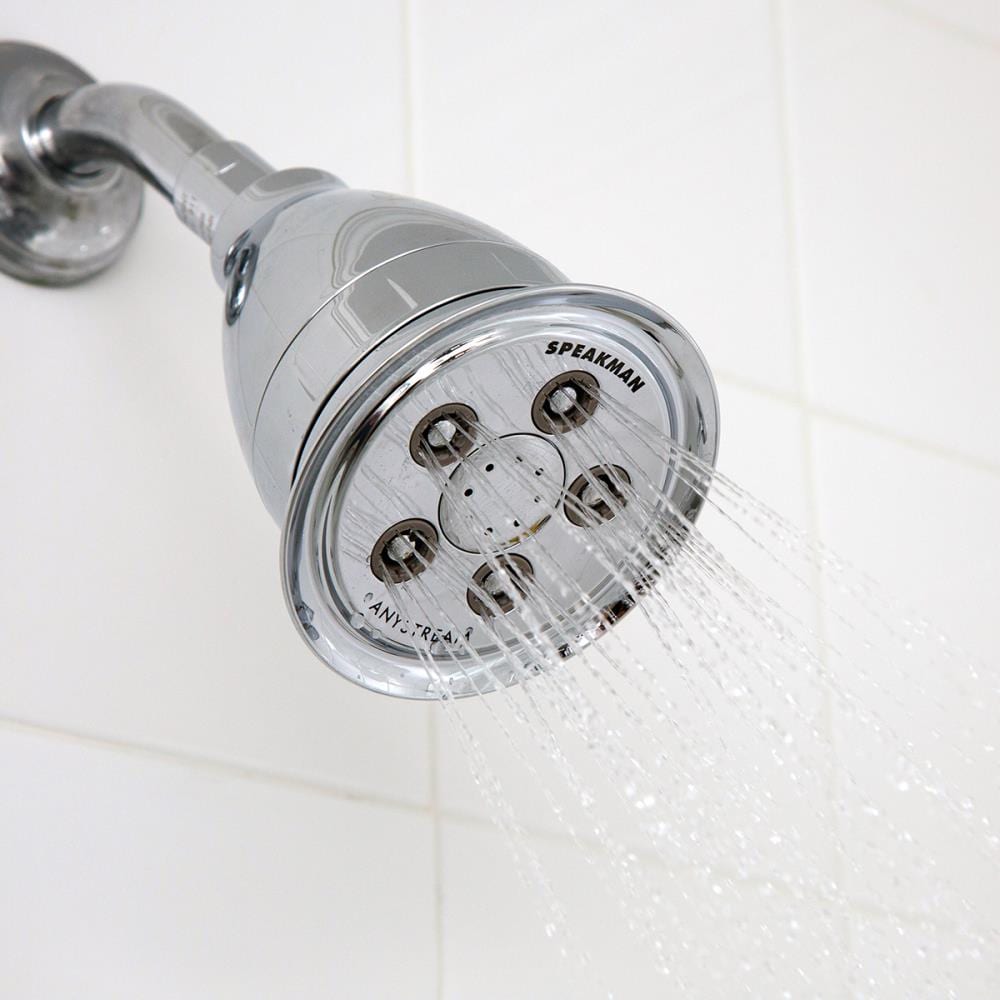 Polished Chrome Adjustable Shower Head with Filter and Jet Spray