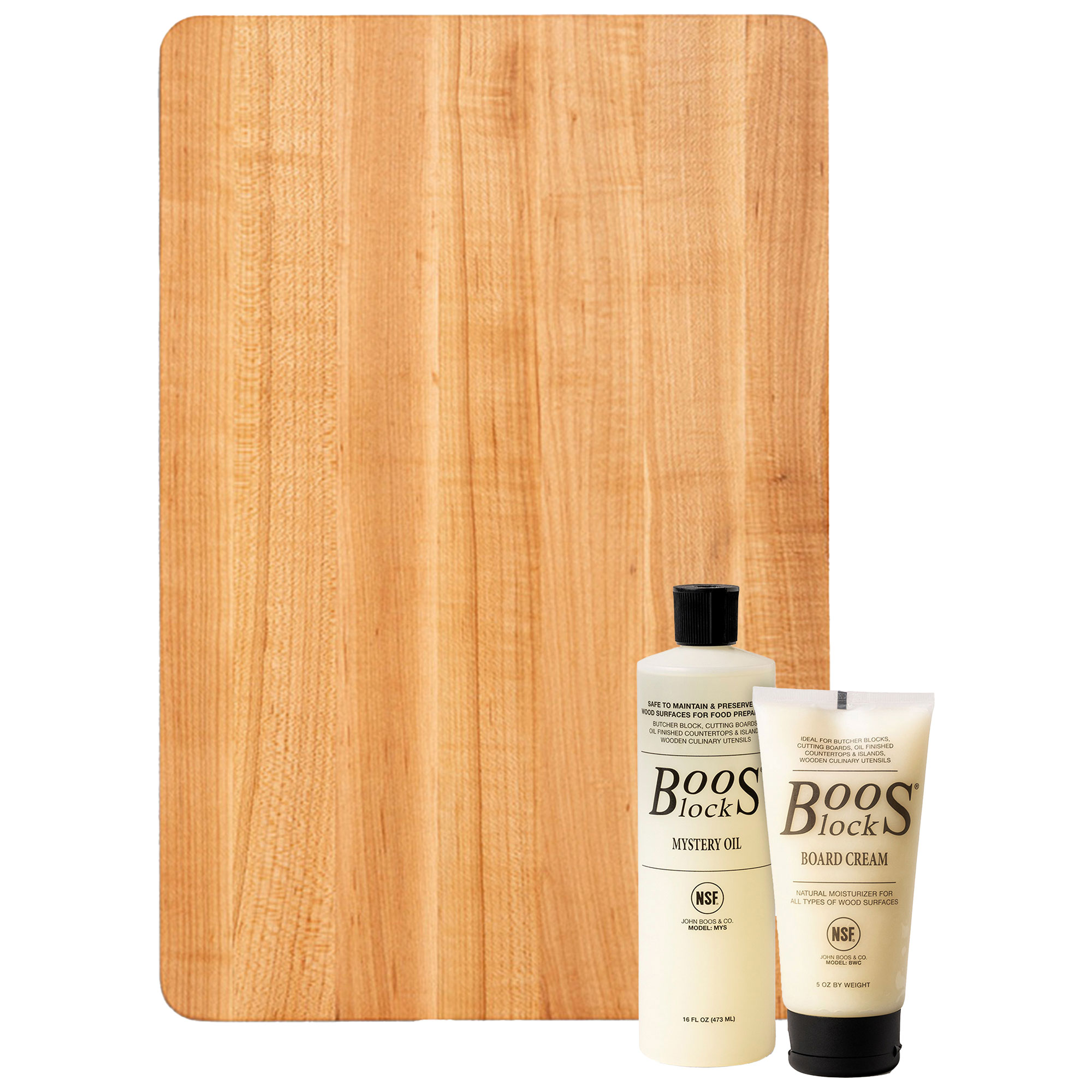 John Boos  Small Maple Wood Reversible Cutting Board Mystery Oil Moisture Cream
