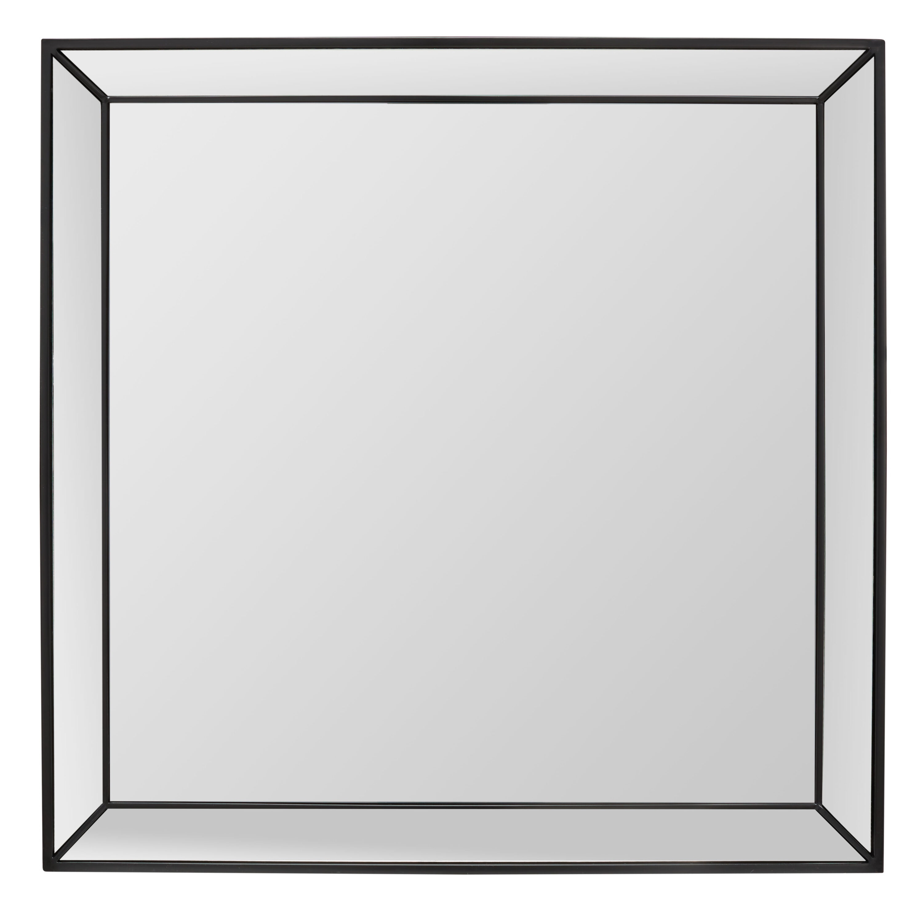 Presea Black Square Beveled Wall Mirror
