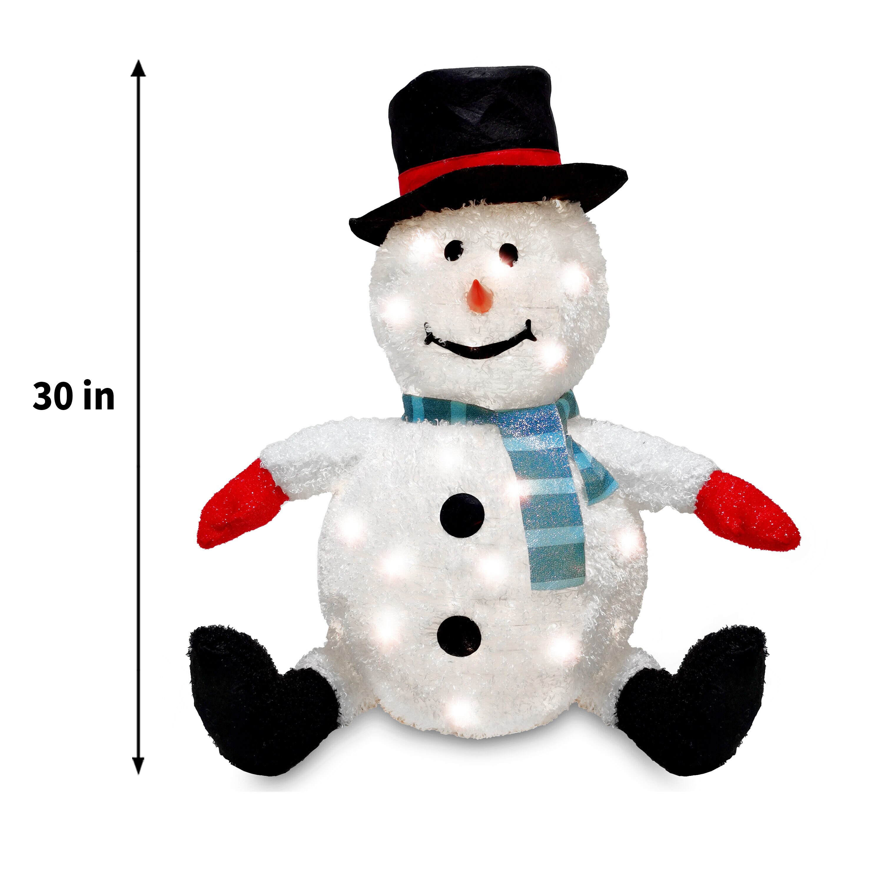 Joiedomi 30-in Snowman Free Standing Decoration With White LED Lights ...