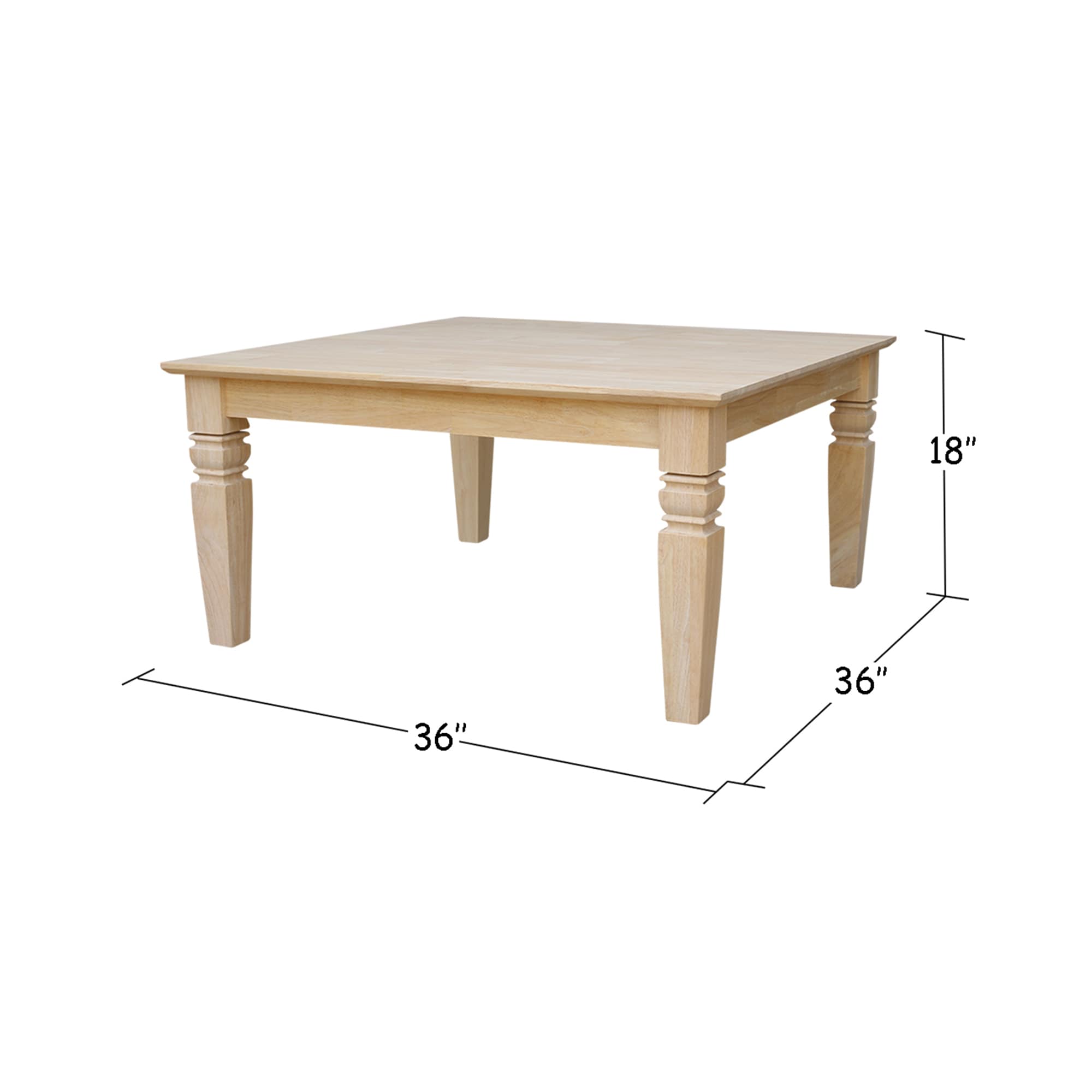 Elegant Java Square Solid Hardwood Coffee Table