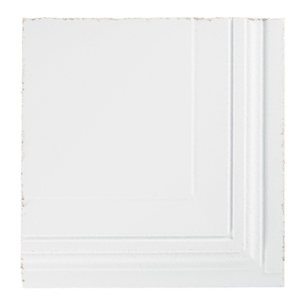 Armstrong Ceilings Raised Panel White Mineral Fiber Drop Ceiling Tile Sample