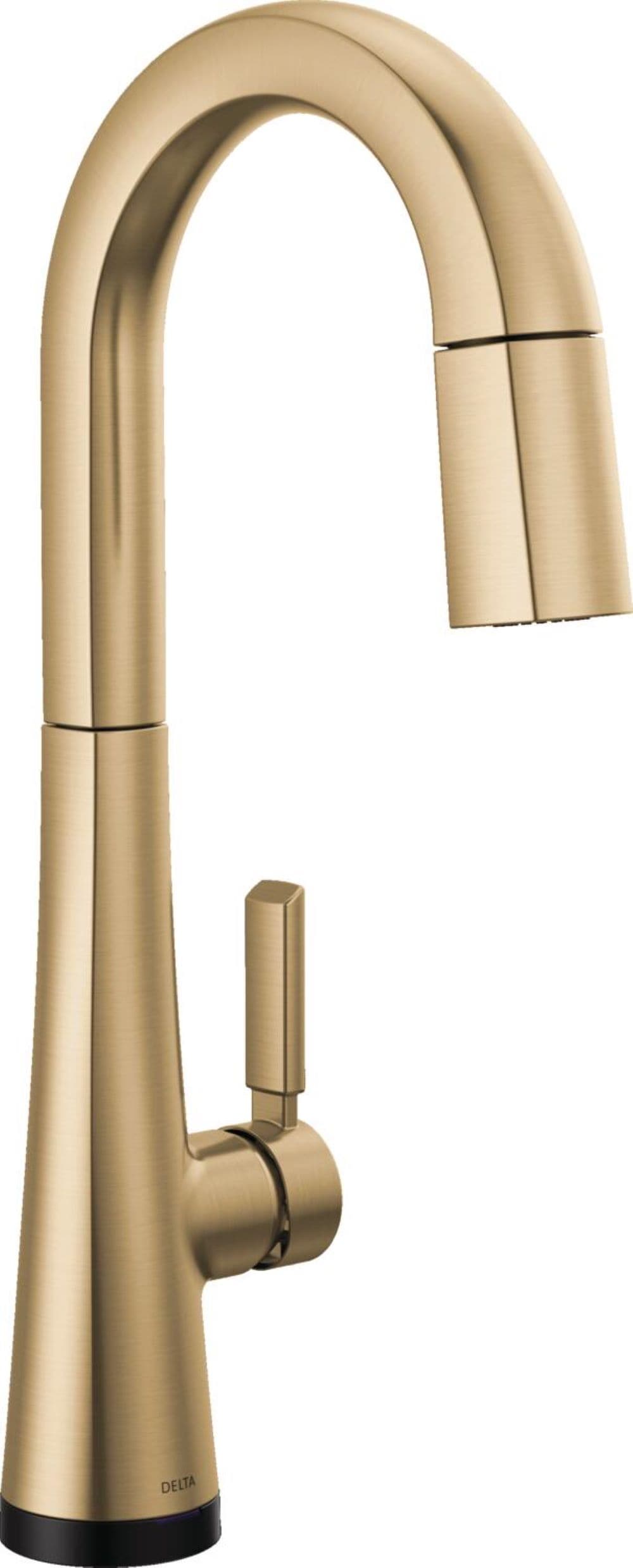 Delta 9991TL-CZ-PR-DST Monrovia Lumicoat Champagne Bronze Single Handle Deck-mount Touchless Pull-down Kitchen Faucet with Sprayer